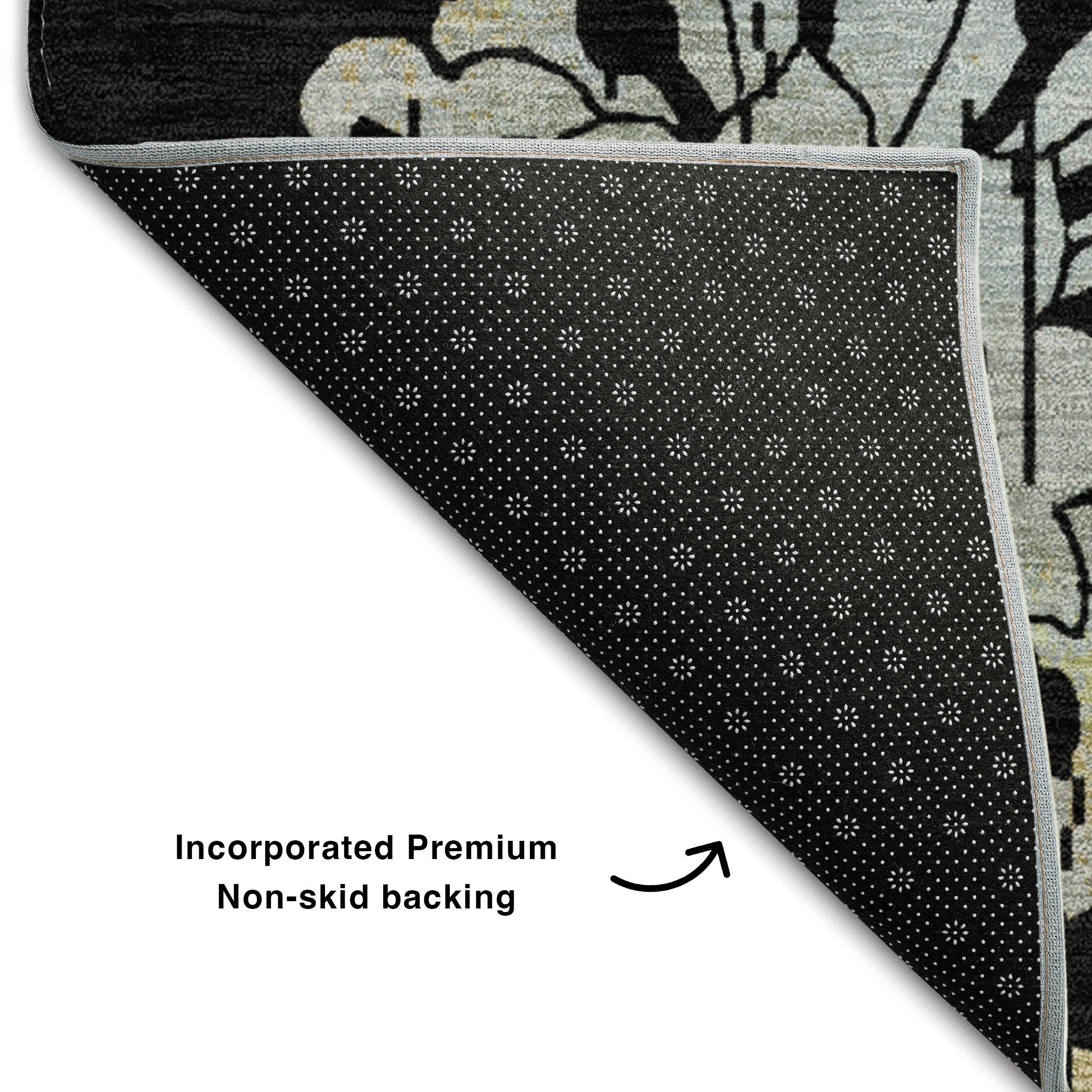 Cusco Machine Washable Transitional Black Rug 1'8" x 2'6" #shape_Rectangle