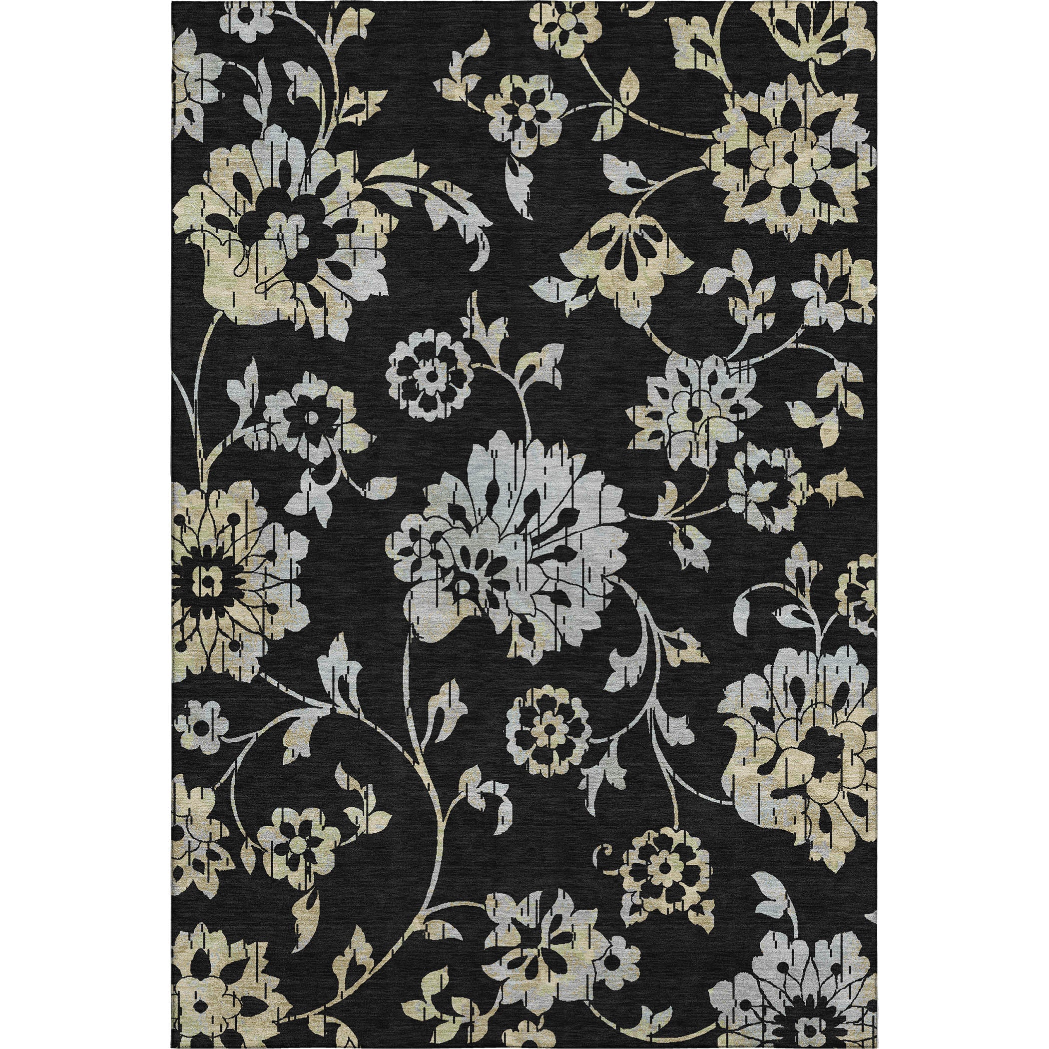 Cusco Machine Washable Transitional Black Rug 2'6" x 3'10" #shape_Rectangle