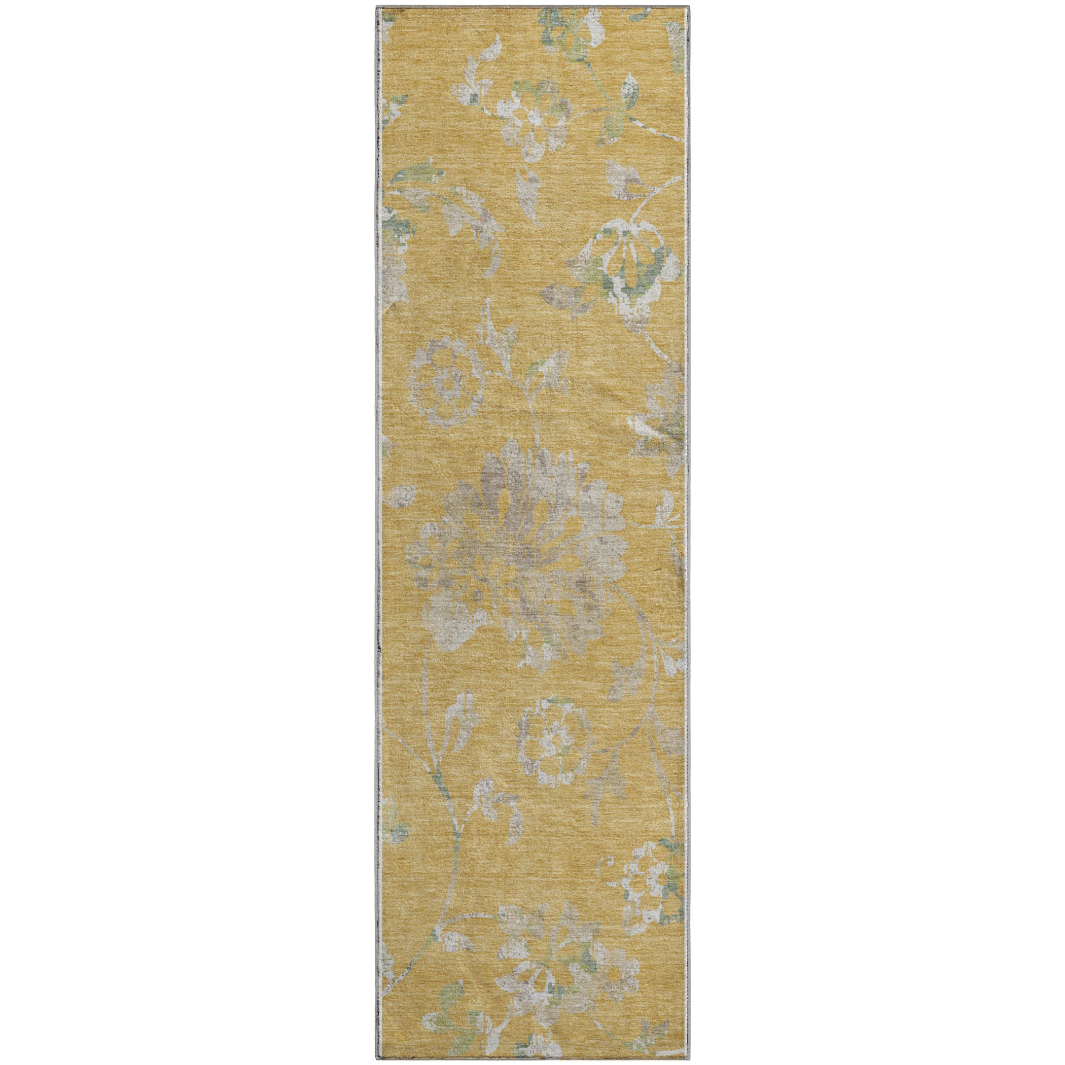 Cusco Machine Washable Transitional Gold Rug 2'3" x 7'6" #shape_Runner
