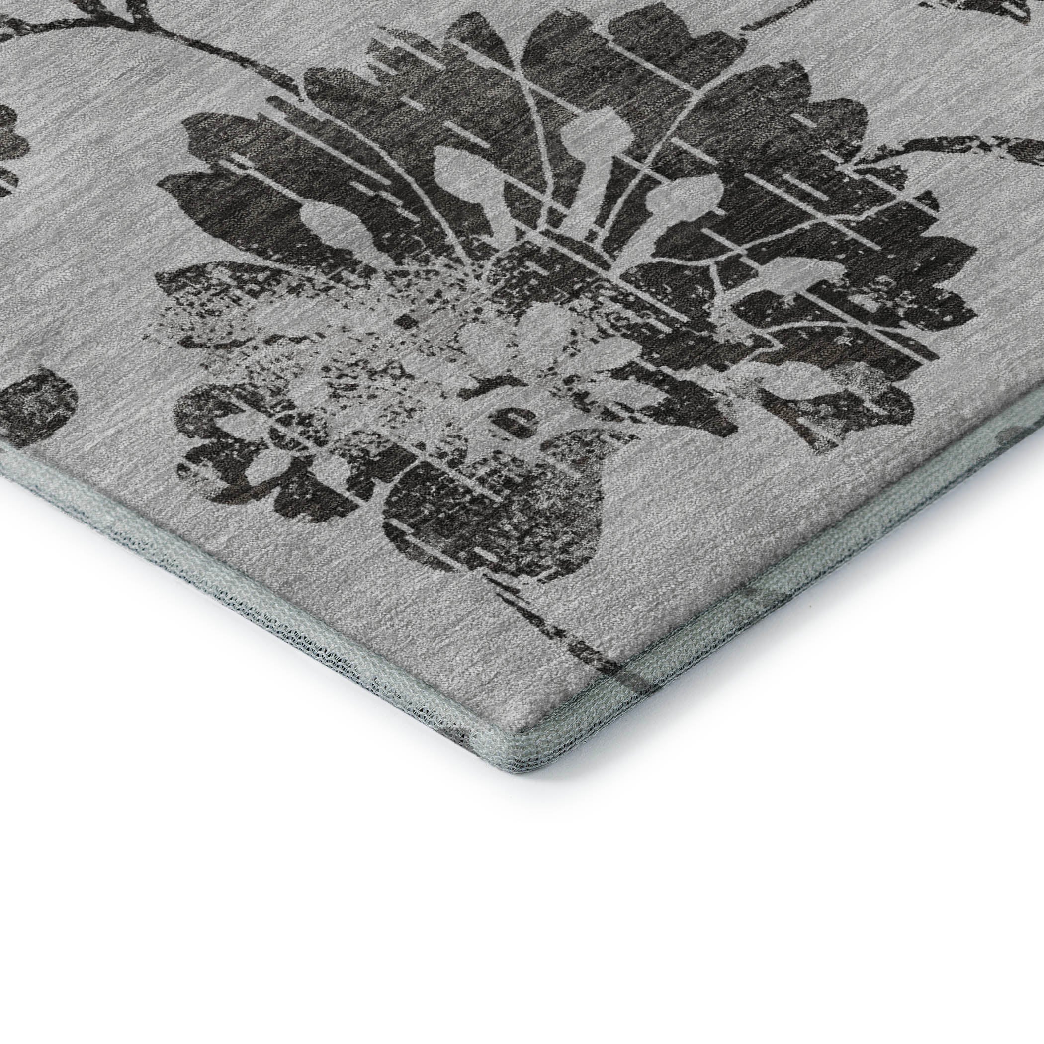 Cusco Machine Washable Transitional Gray Rug 1'8" x 2'6" #shape_Rectangle