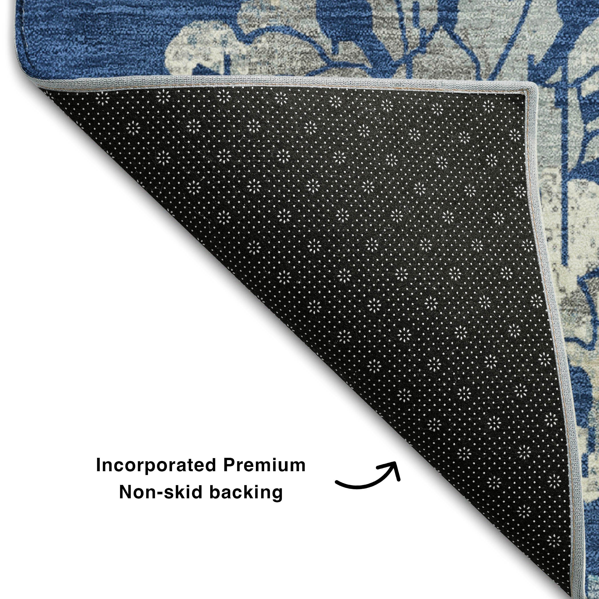 Cusco Machine Washable Transitional Navy Blue Rug 1'8" x 2'6" #shape_Rectangle