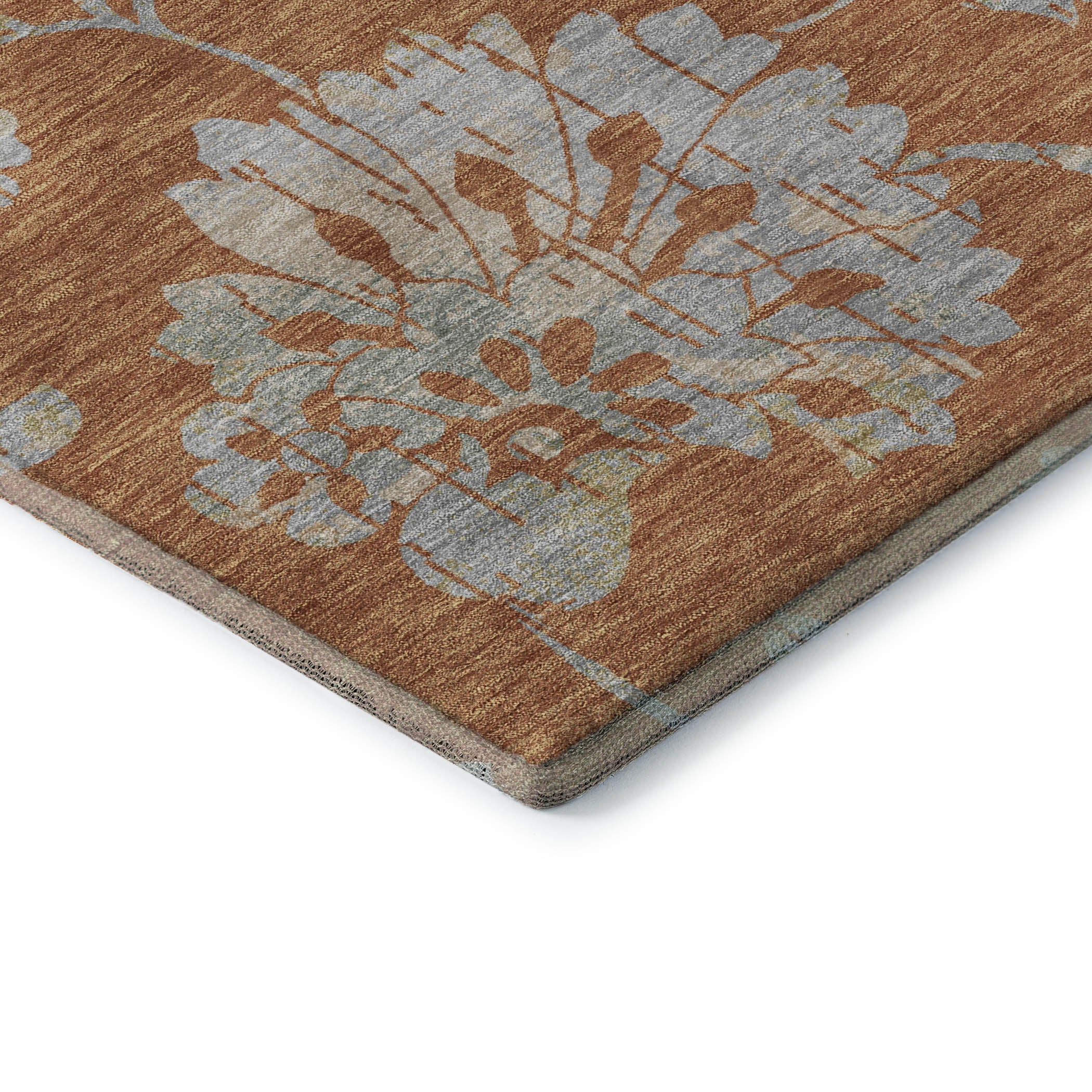Cusco Machine Washable Transitional Paprika Orange Rug 1'8" x 2'6" #shape_Rectangle