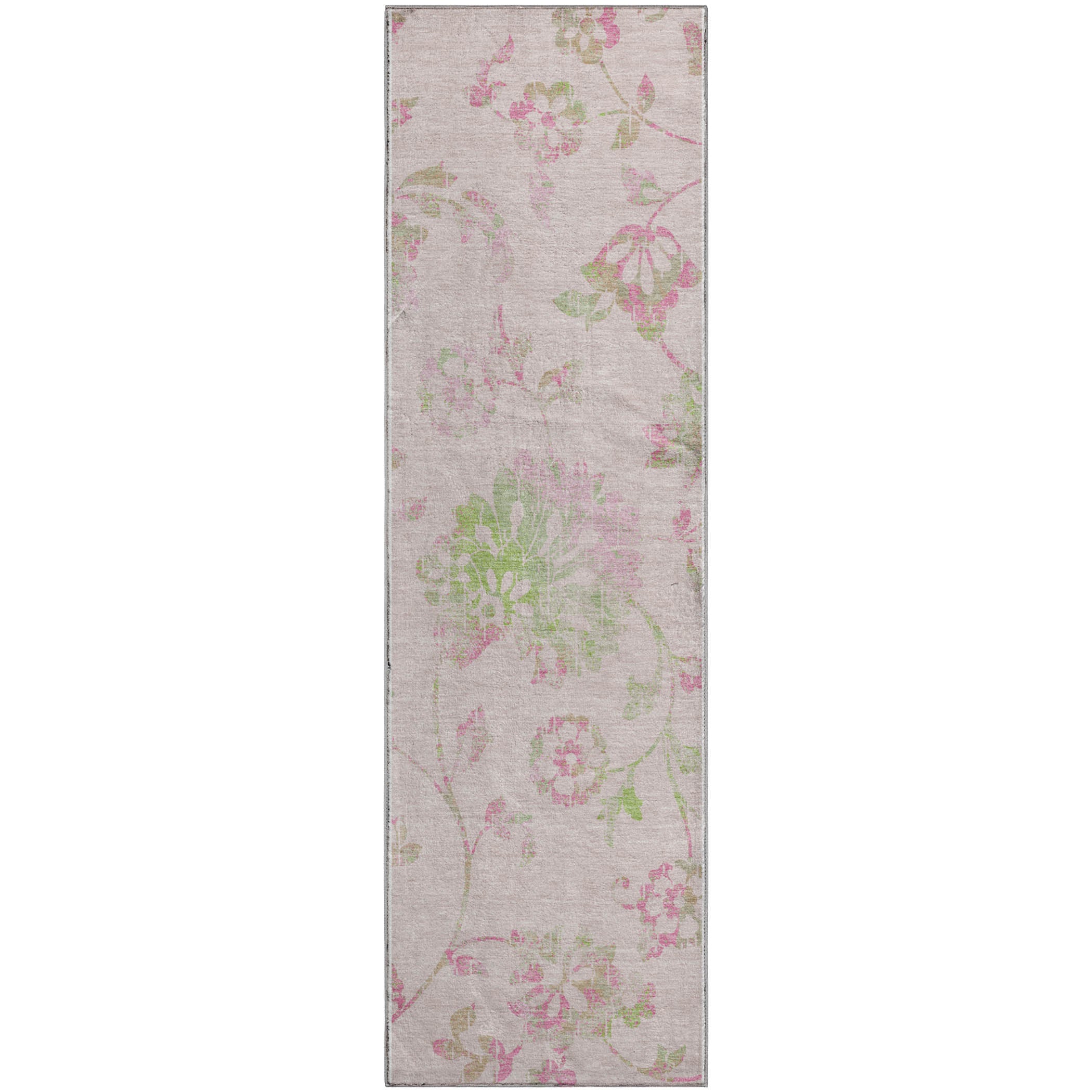 Cusco Machine Washable Transitional Pink Rug 2'3" x 7'6" #shape_Runner