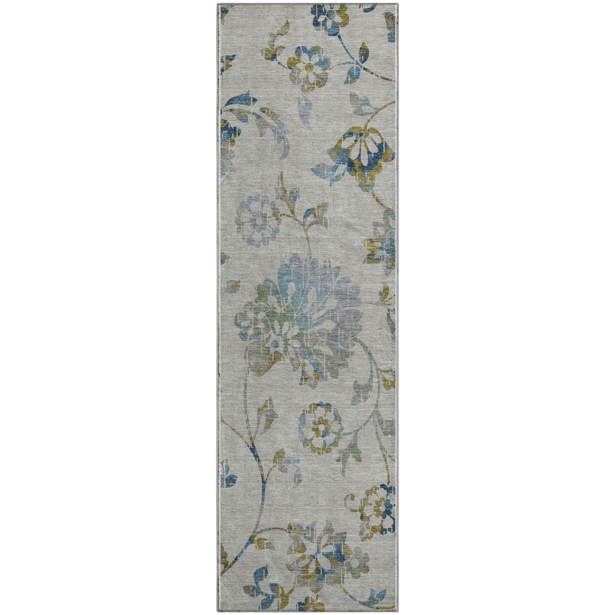 Cusco Machine Washable Transitional Taupe Brown Rug 2'3" x 7'6" #shape_Runner