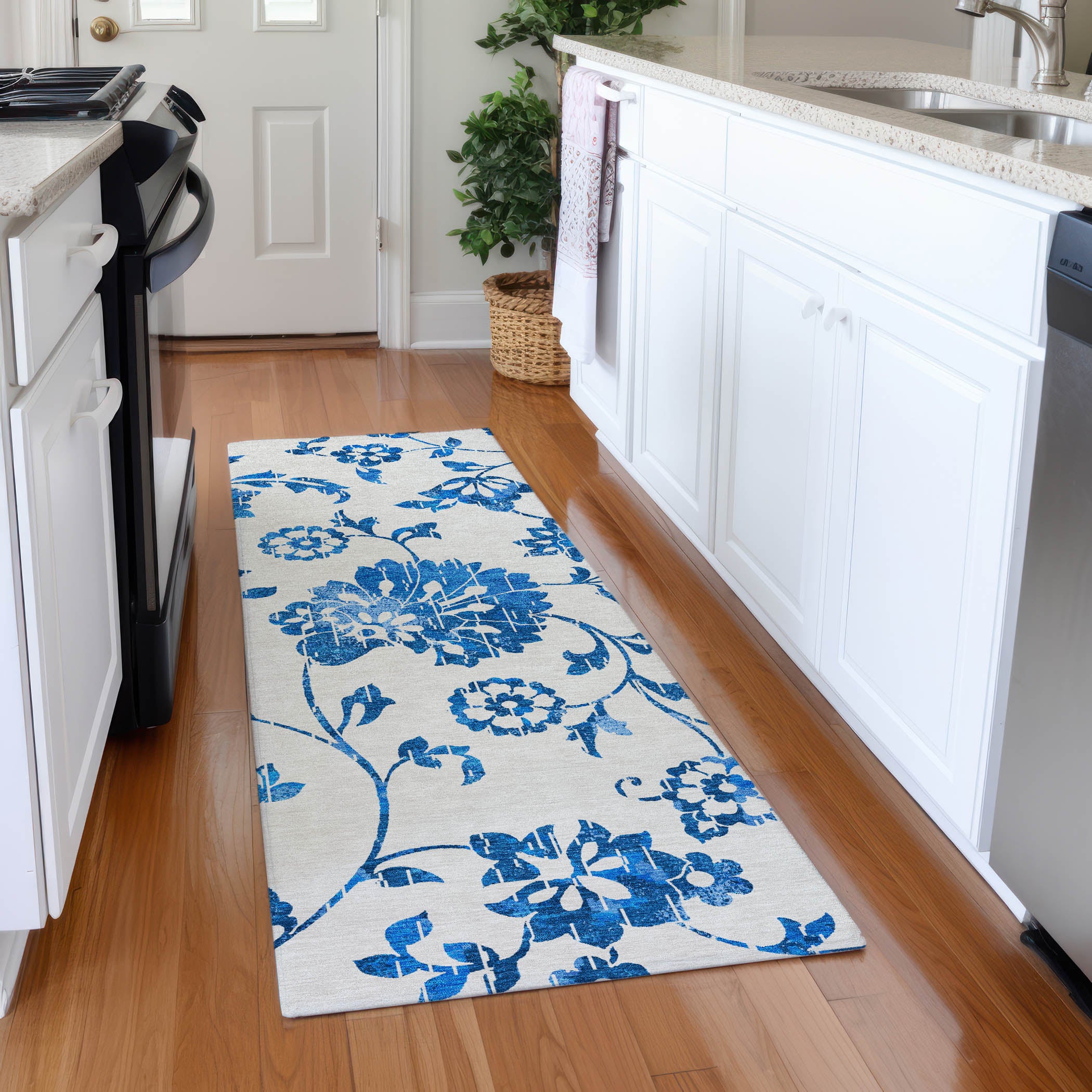 Cusco Machine Washable Transitional White Ivory Rug 2'3" x 7'6" #shape_Runner