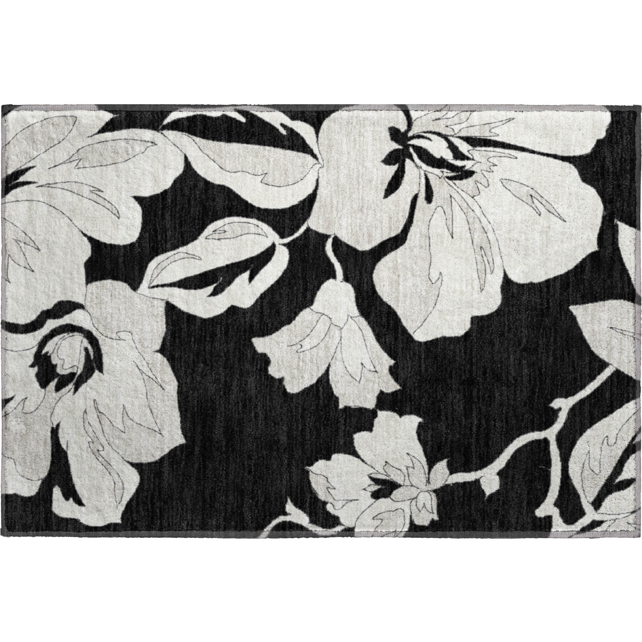 Oaxaca Machine Washable Transitional Black Rug 1'8" x 2'6" #shape_Rectangle