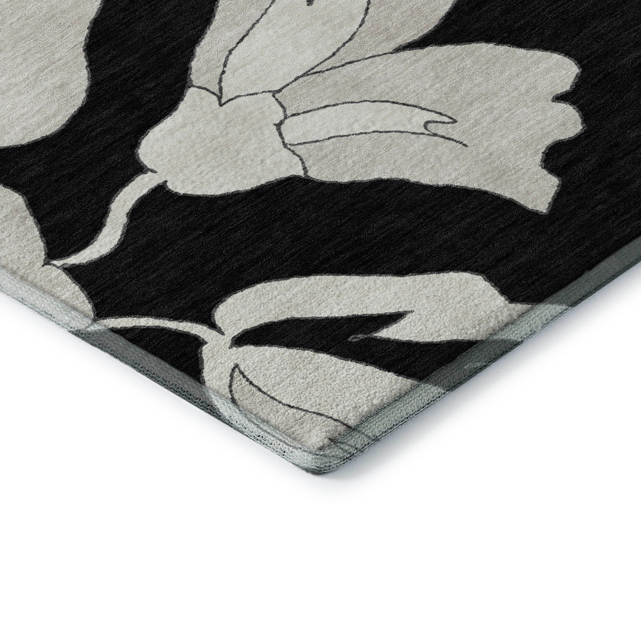 Oaxaca Machine Washable Transitional Black Rug 1'8" x 2'6" #shape_Rectangle