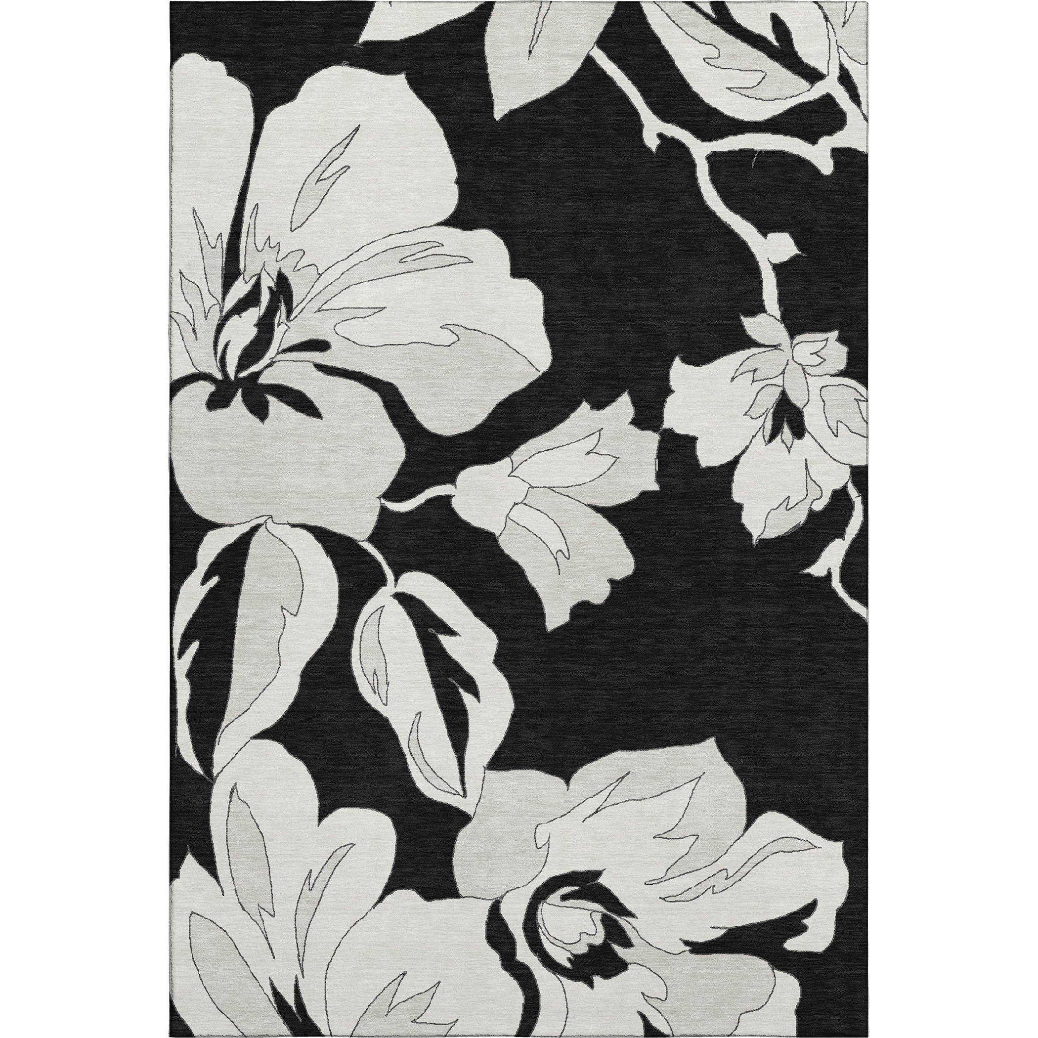 Oaxaca Machine Washable Transitional Black Rug 2'6" x 3'10" #shape_Rectangle