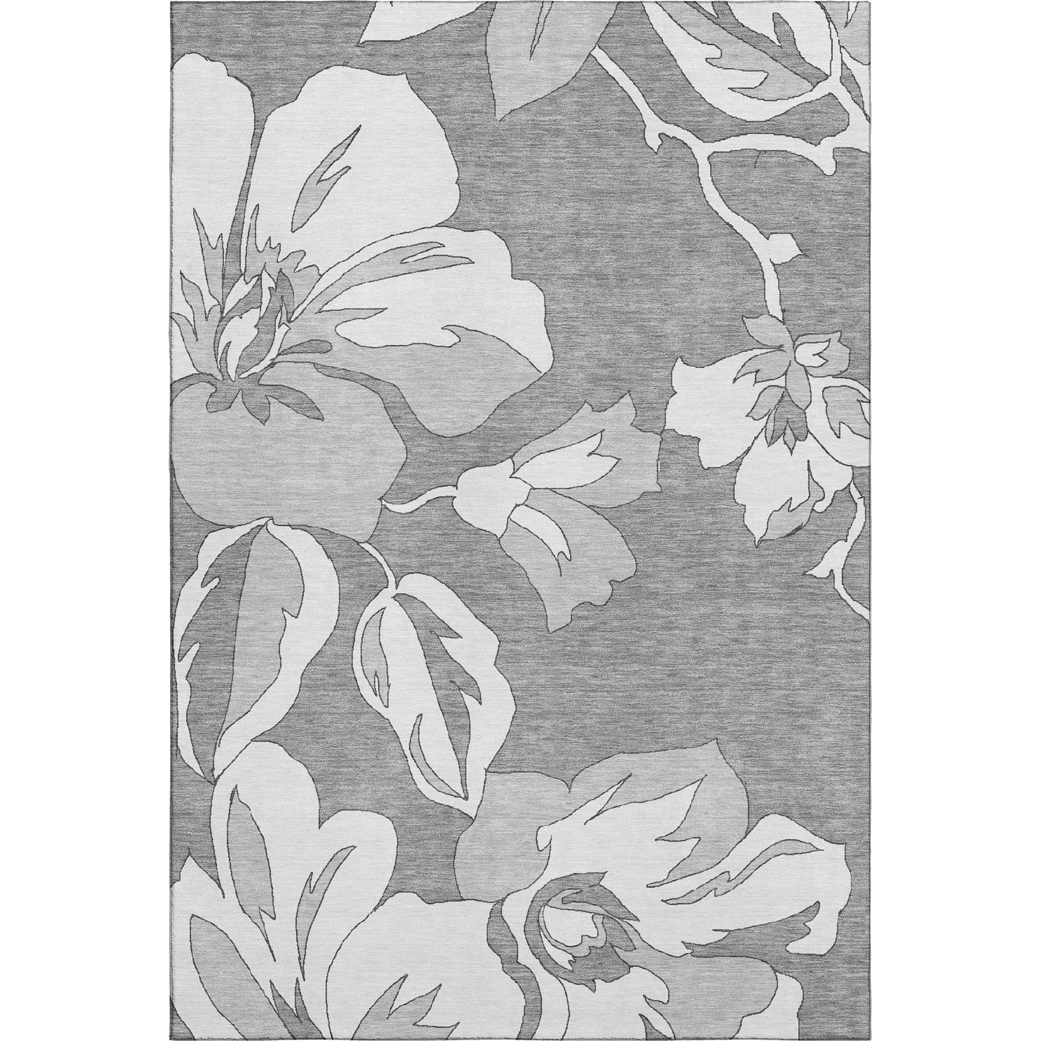Oaxaca Machine Washable Transitional Gray Rug 2'6" x 3'10" #shape_Rectangle