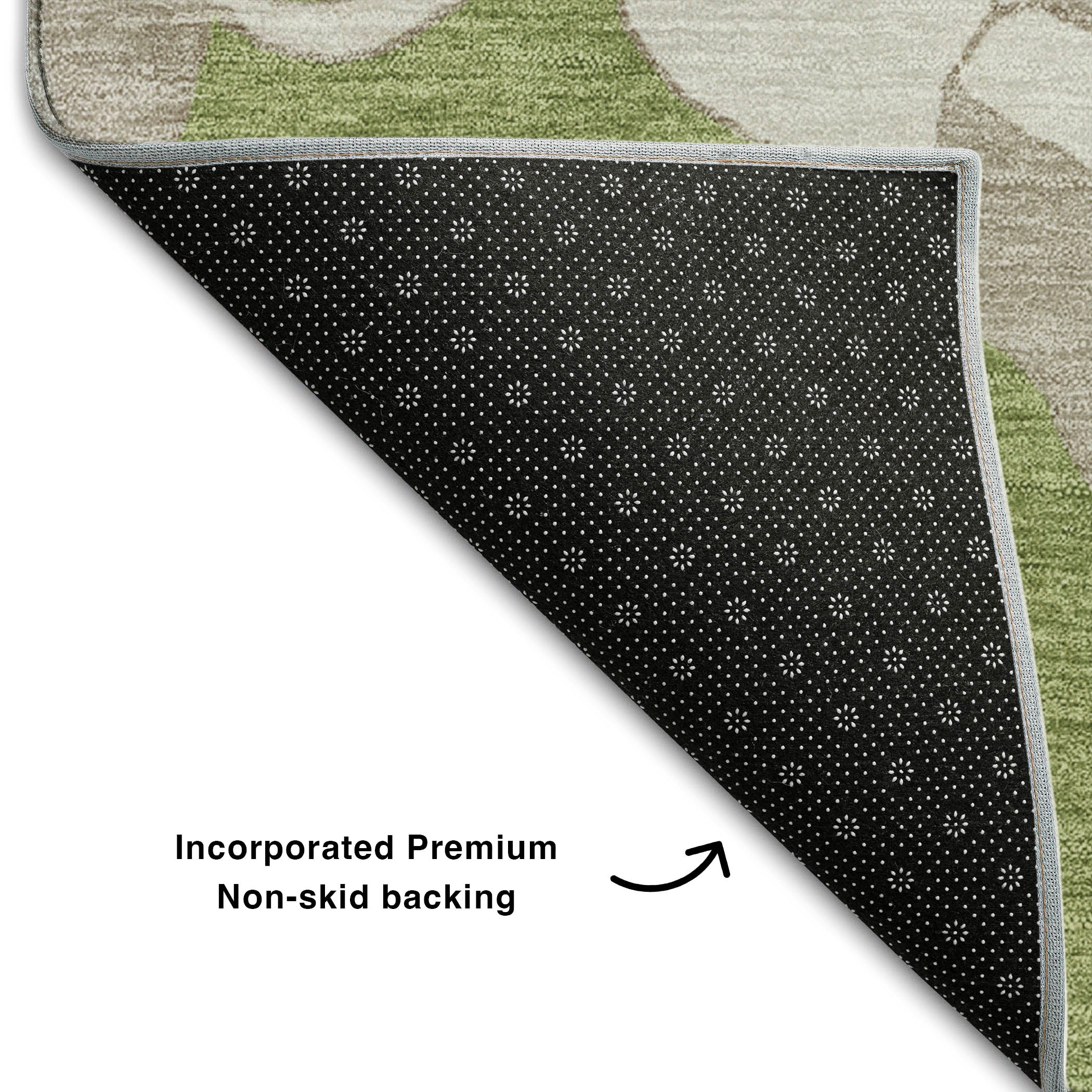 Oaxaca Machine Washable Transitional Olive Green Rug 1'8" x 2'6" #shape_Rectangle