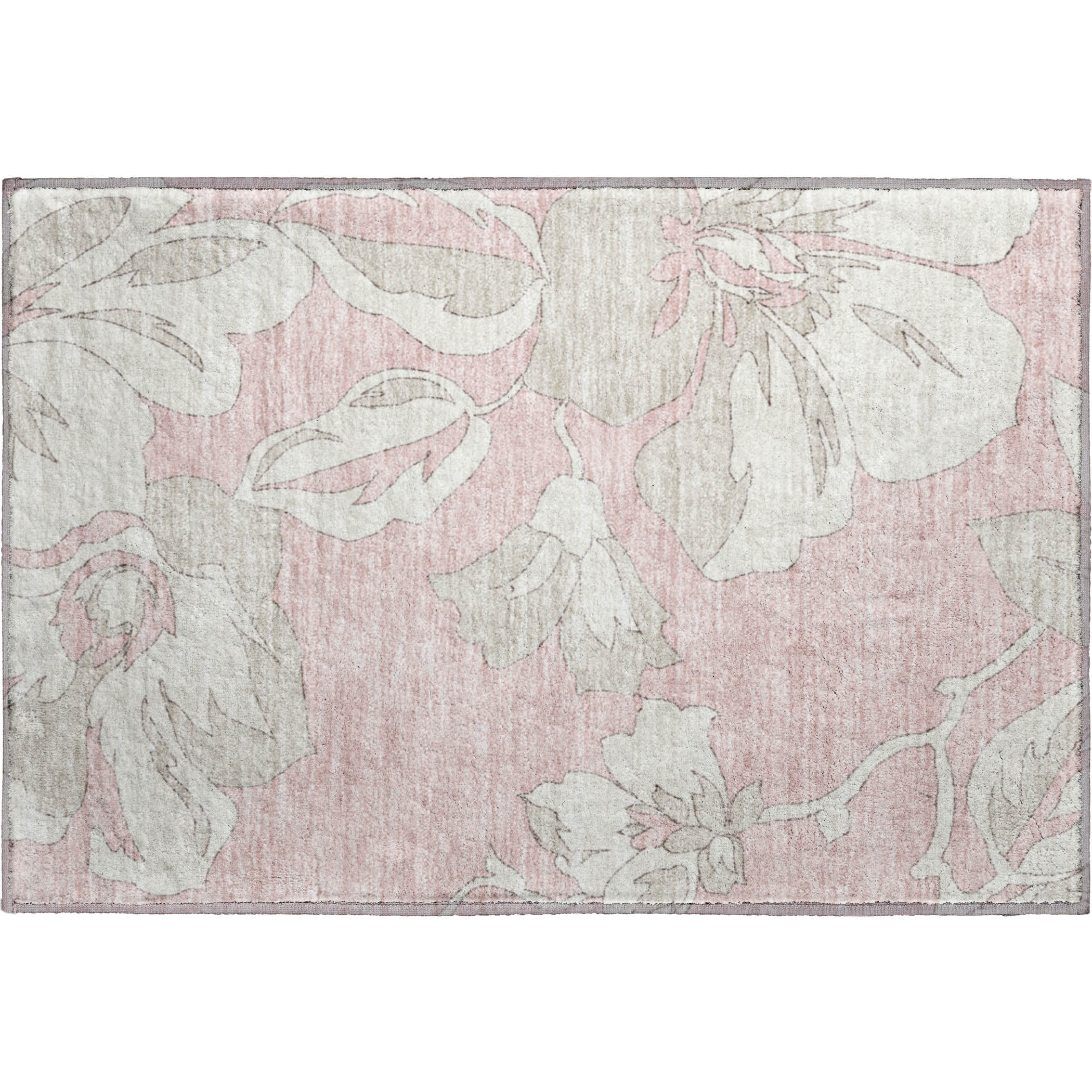 Oaxaca Machine Washable Transitional Pink Rug 1'8" x 2'6" #shape_Rectangle