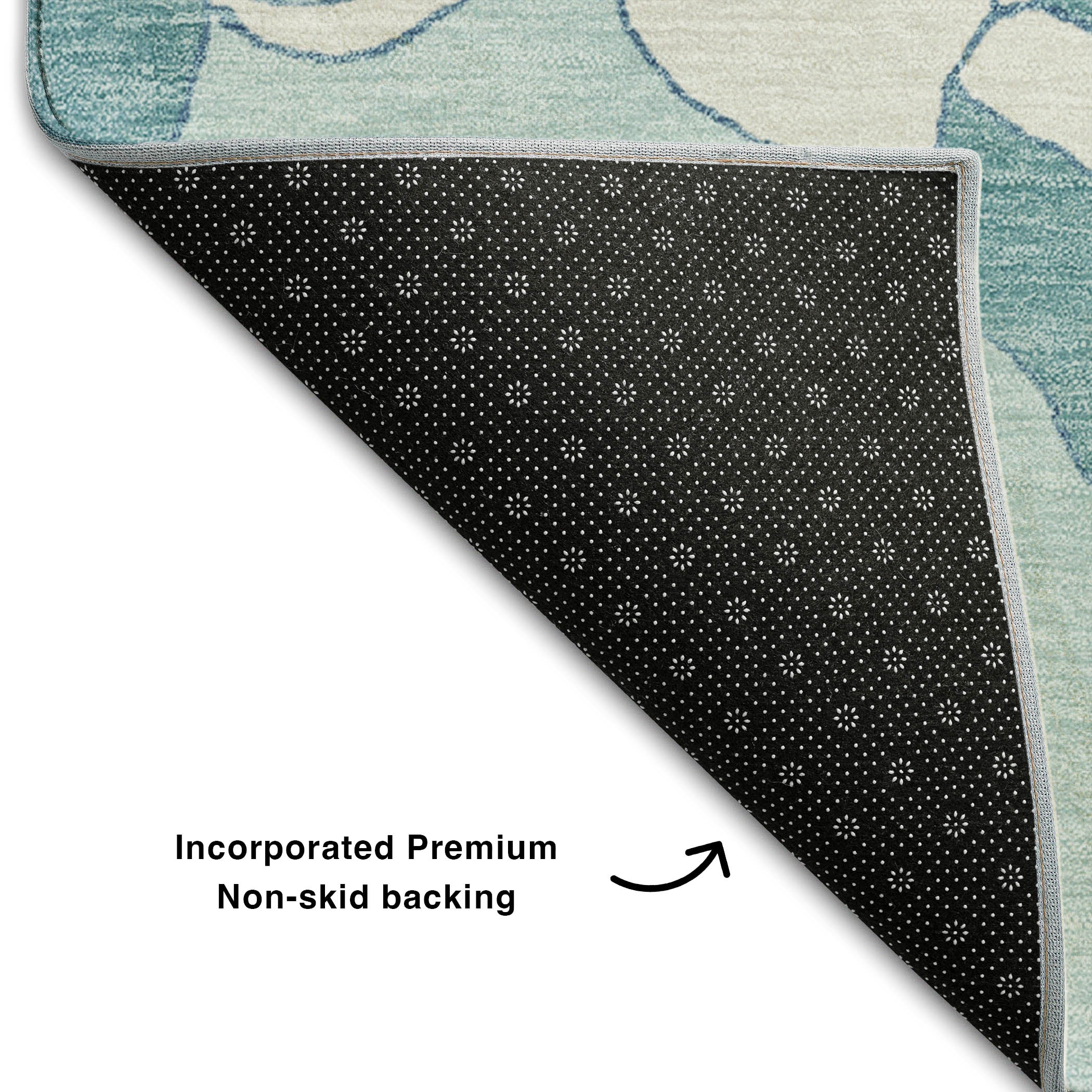 Oaxaca Machine Washable Transitional Teal Rug 1'8" x 2'6" #shape_Rectangle