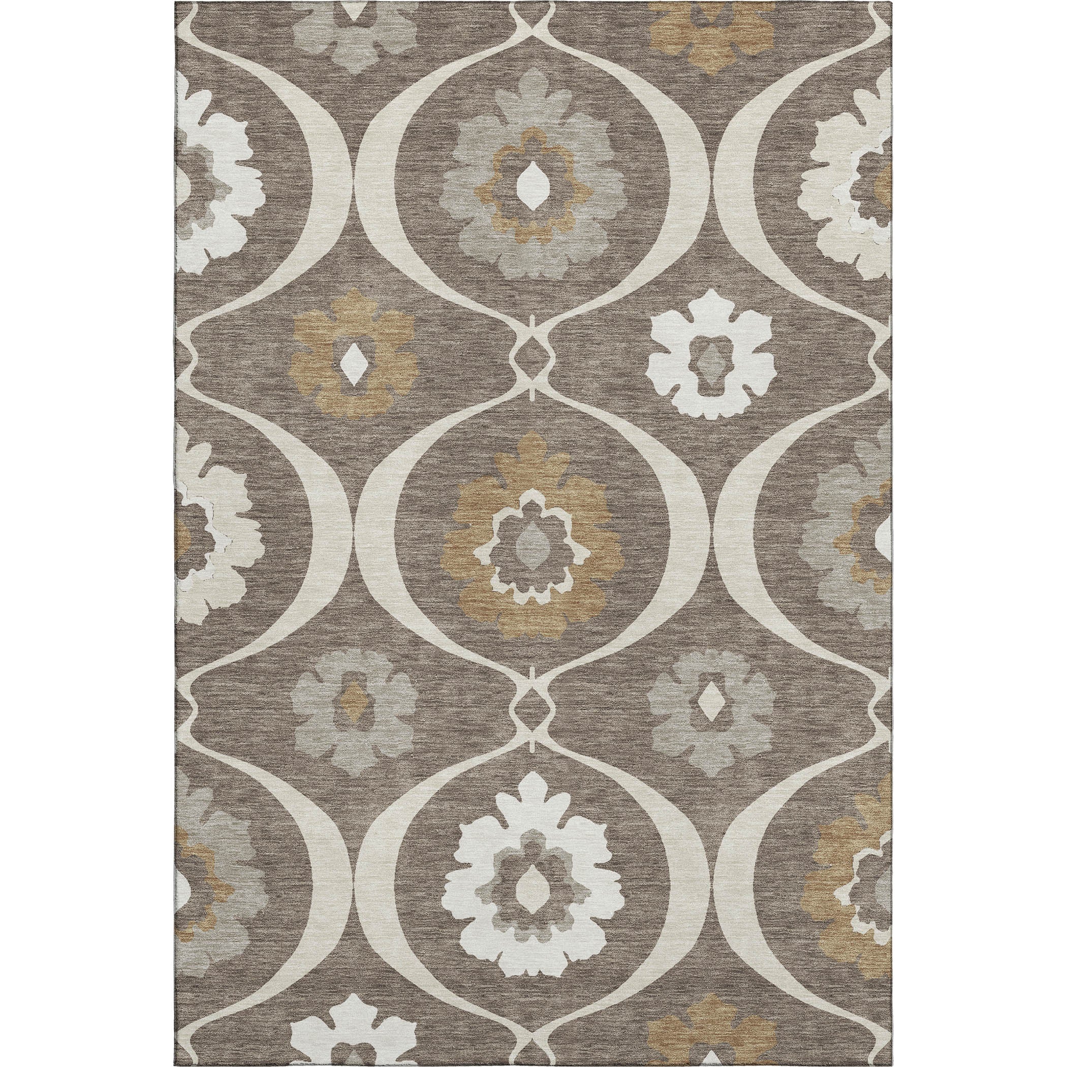 Budapest Machine Washable Transitional Brown Rug 2'6" x 3'10" #shape_Rectangle