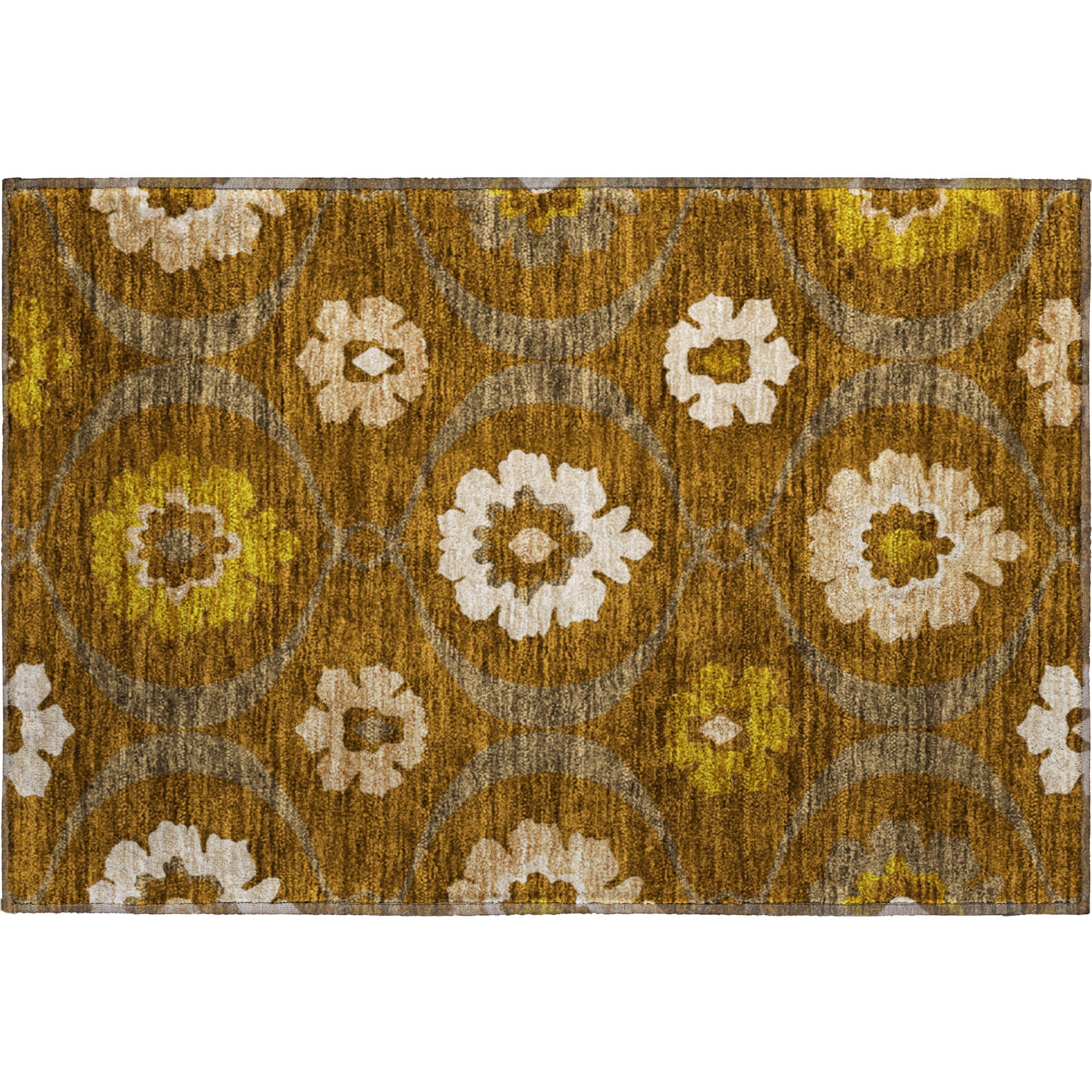 Budapest Machine Washable Transitional Mocha Brown Rug 1'8" x 2'6" #shape_Rectangle