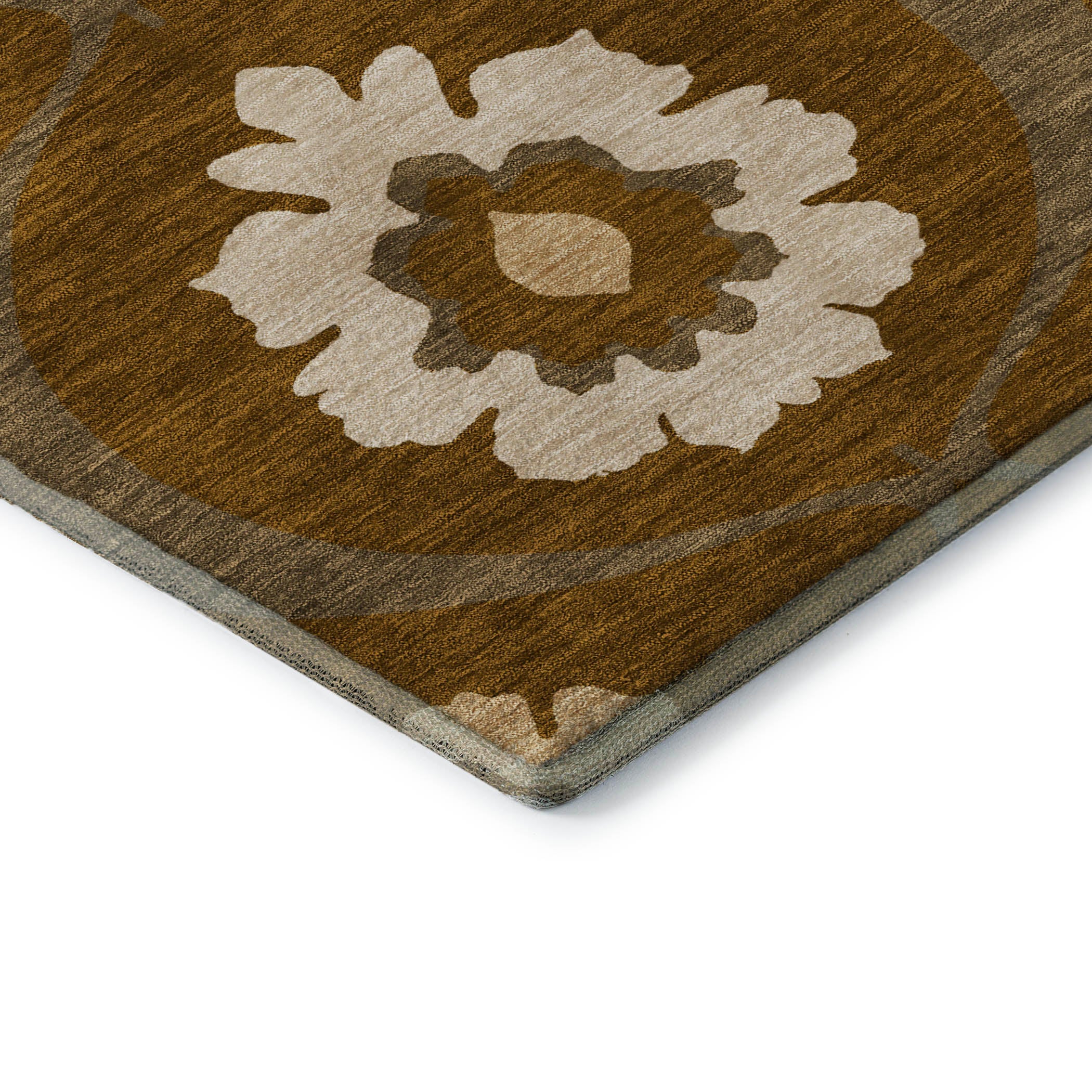 Budapest Machine Washable Transitional Mocha Brown Rug 1'8" x 2'6" #shape_Rectangle