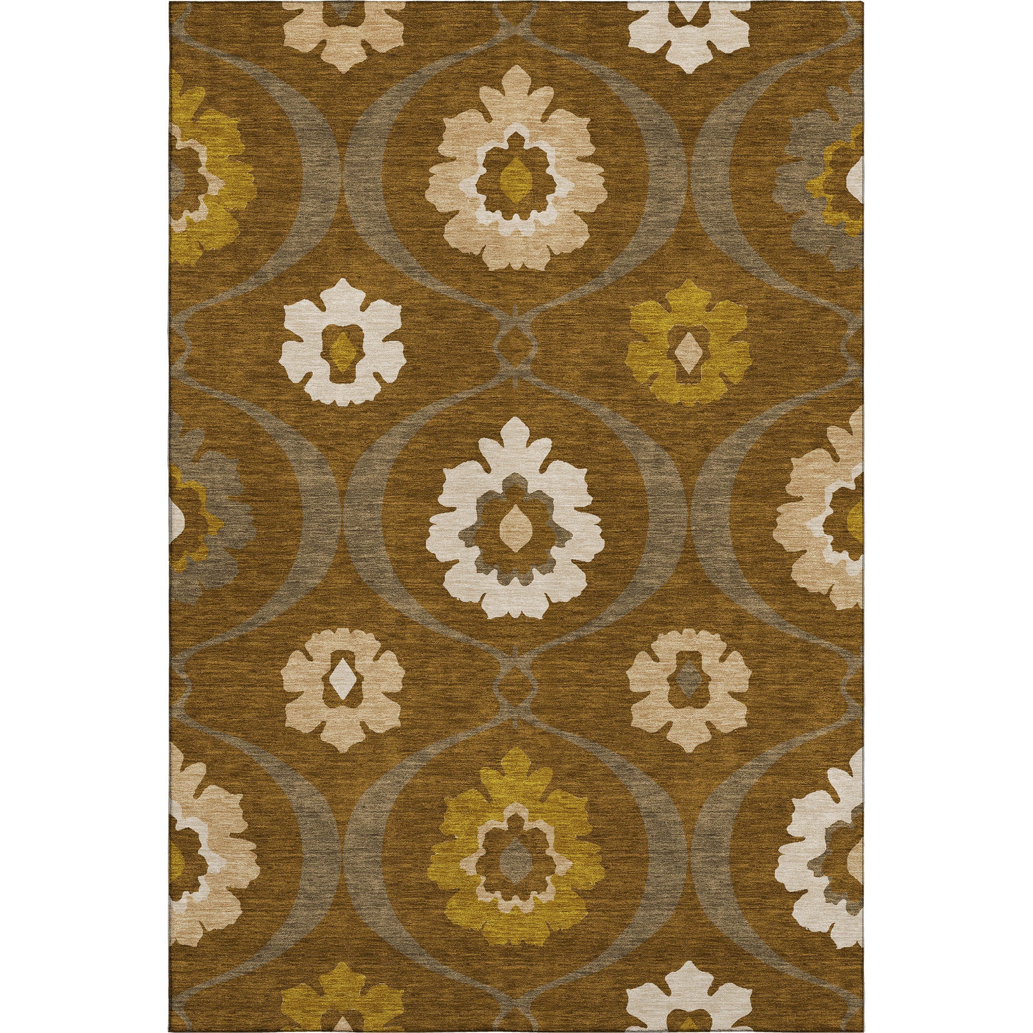 Budapest Machine Washable Transitional Mocha Brown Rug 2'6" x 3'10" #shape_Rectangle