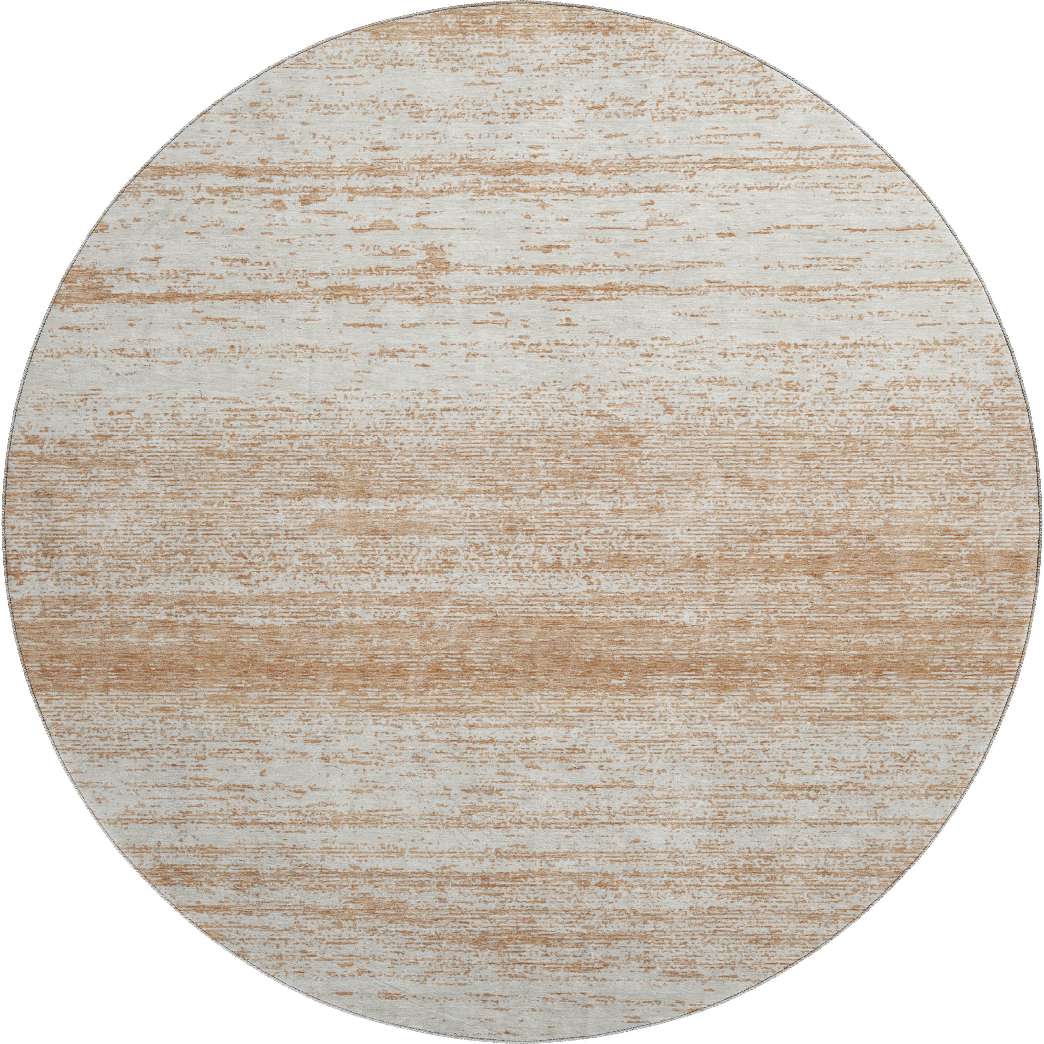 Vienna Machine Washable Transitional Copper Orange Rug 8' x 8' #shape_Round
