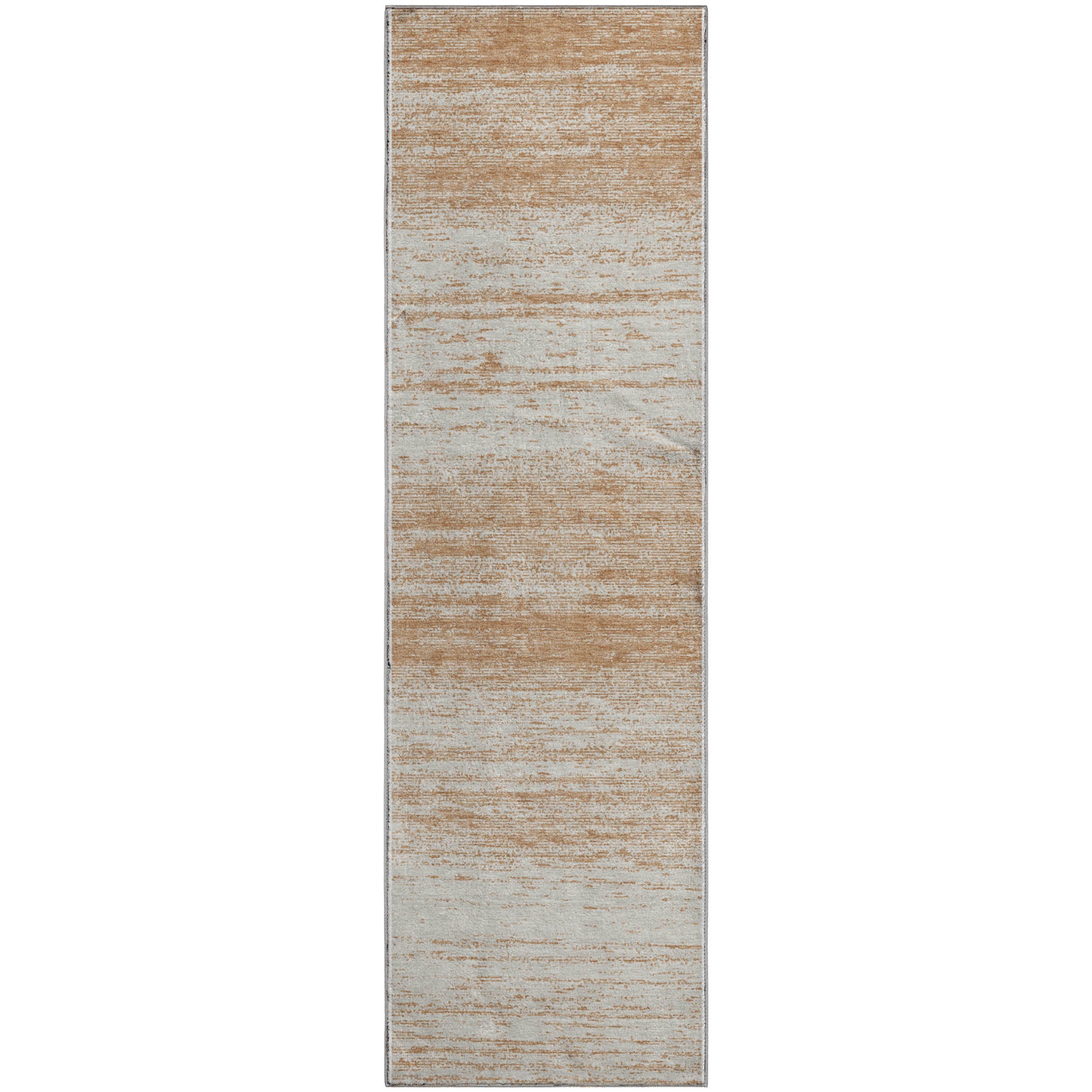 Vienna Machine Washable Transitional Copper Orange Rug 2'3" x 7'6" #shape_Runner