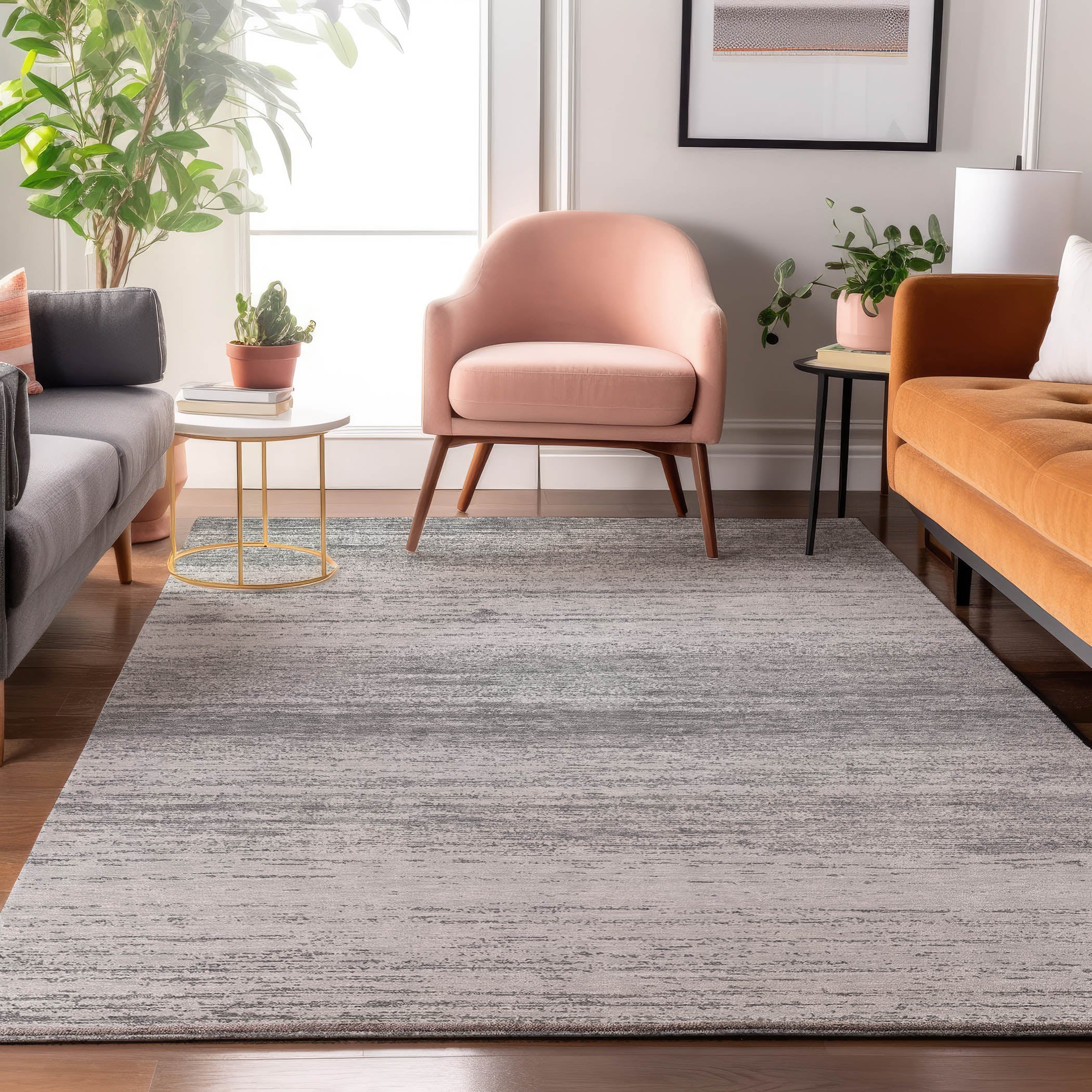 Vienna Machine Washable Transitional Gray Rug 2'6" x 3'10" #shape_Rectangle