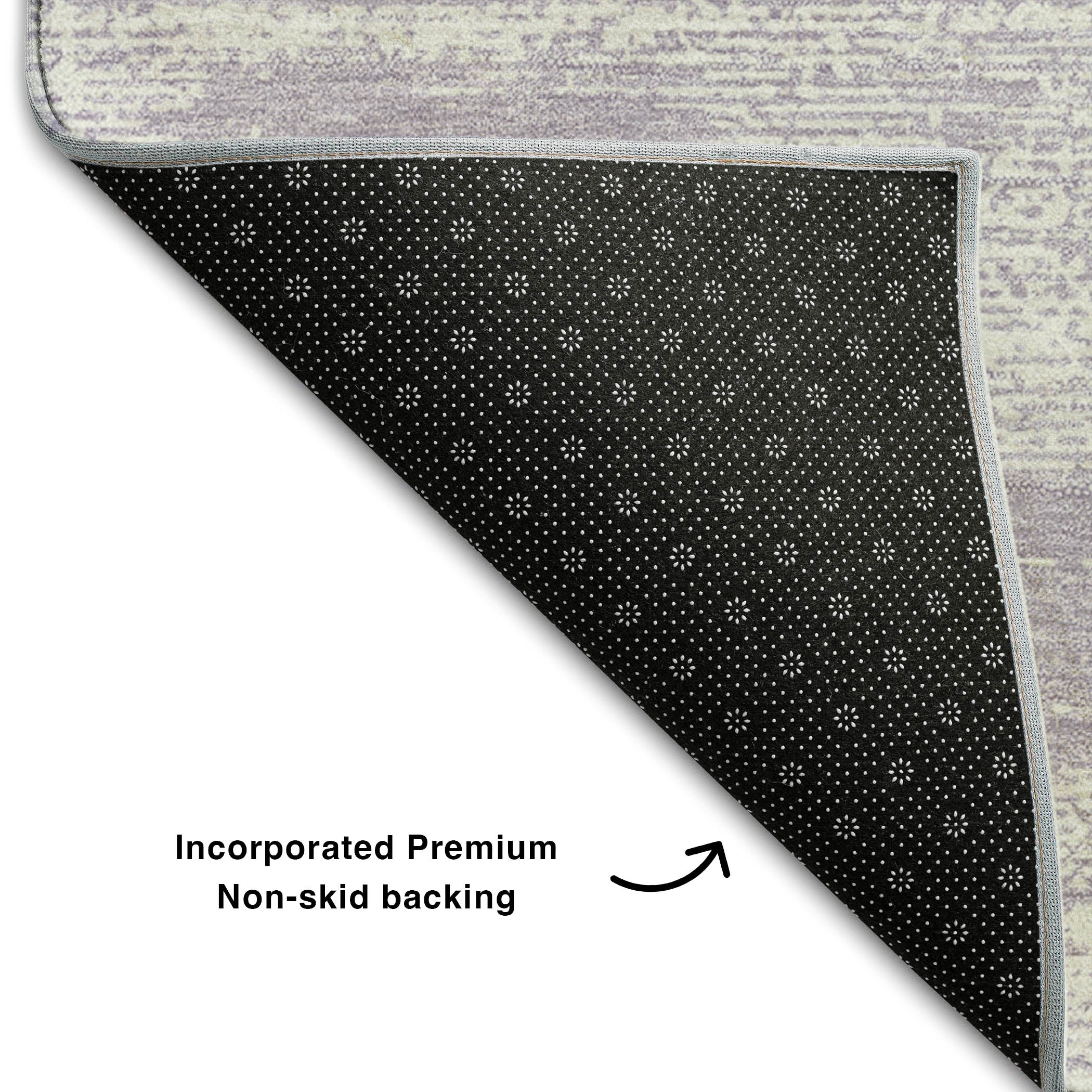Vienna Machine Washable Transitional Lavender Purple Rug 1'8" x 2'6" #shape_Rectangle