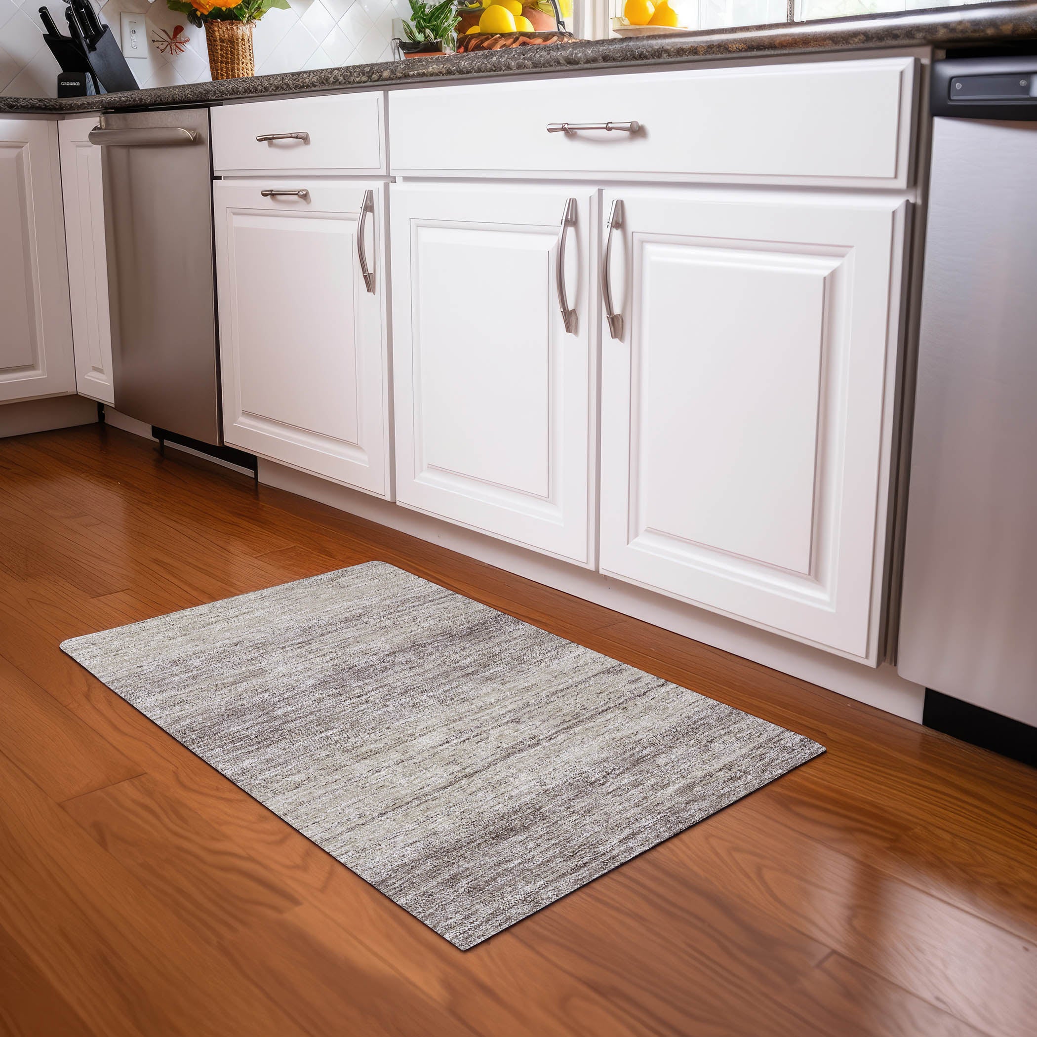 Vienna Machine Washable Transitional Taupe Brown Rug 1'8" x 2'6" #shape_Rectangle
