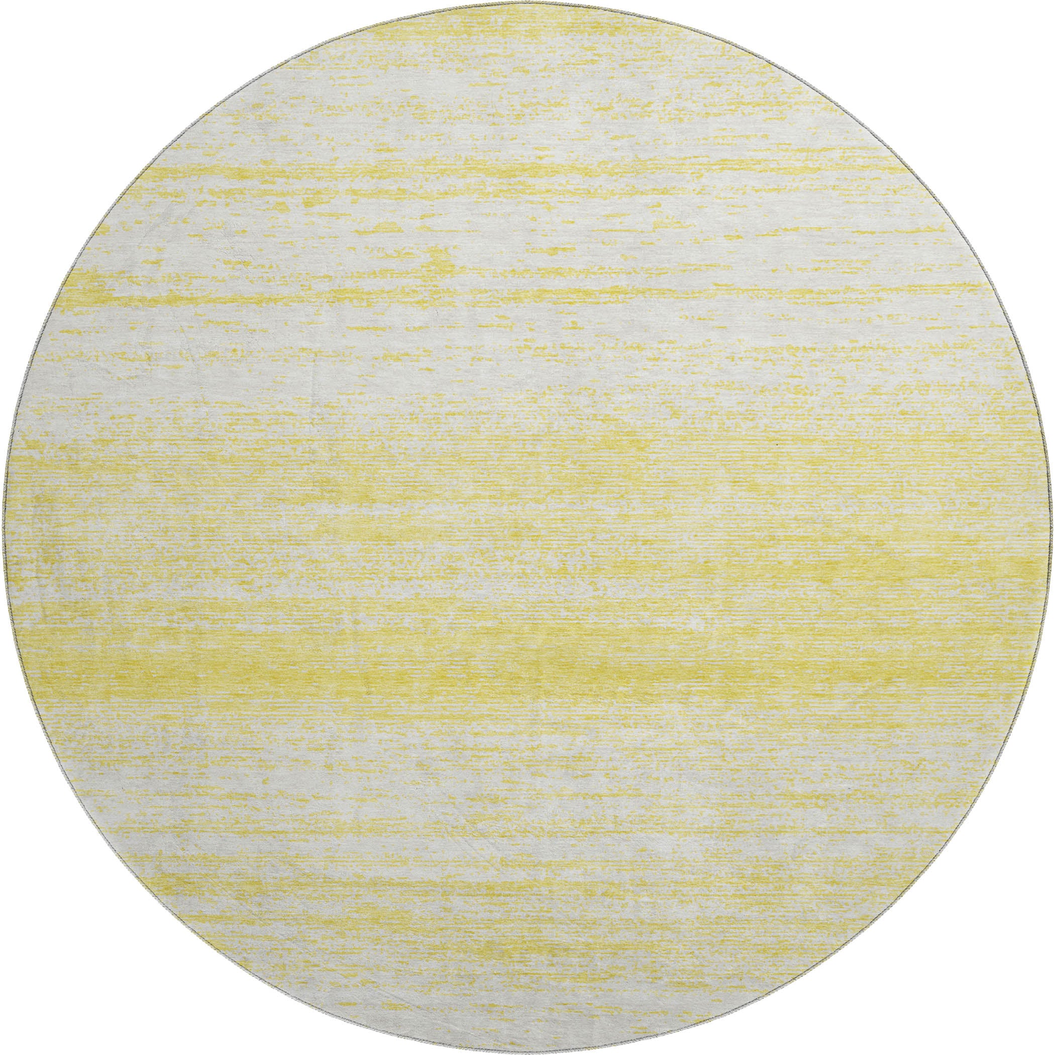 Vienna Machine Washable Transitional Yellow Gold Rug 8' x 8' #shape_Round