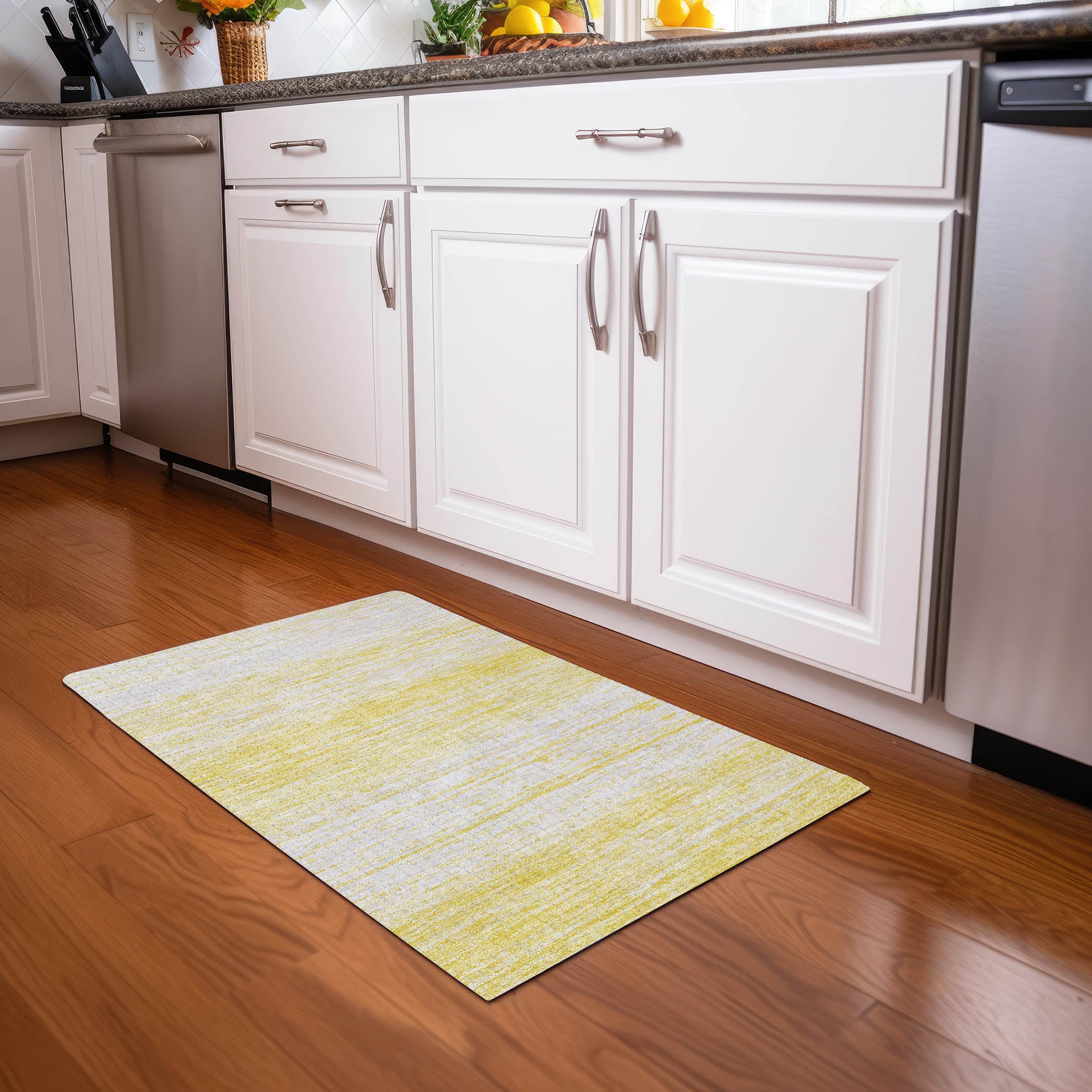 Vienna Machine Washable Transitional Yellow Gold Rug 1'8" x 2'6" #shape_Rectangle