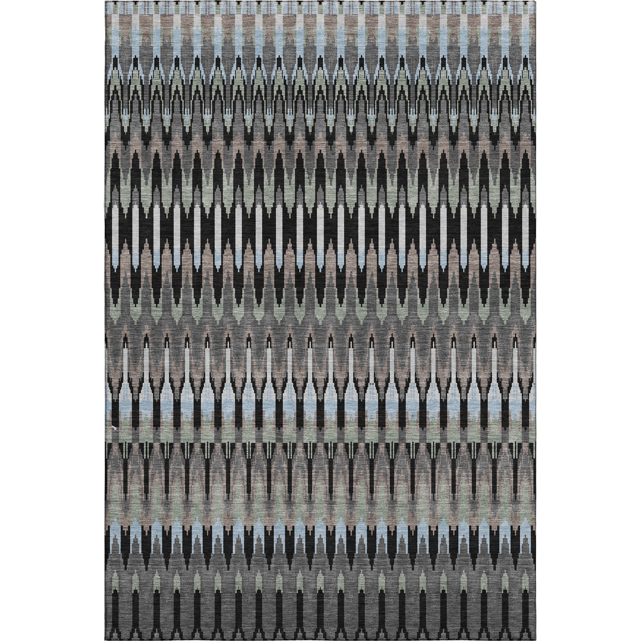 Split Machine Washable Transitional Black Rug 2'6" x 3'10" #shape_Rectangle