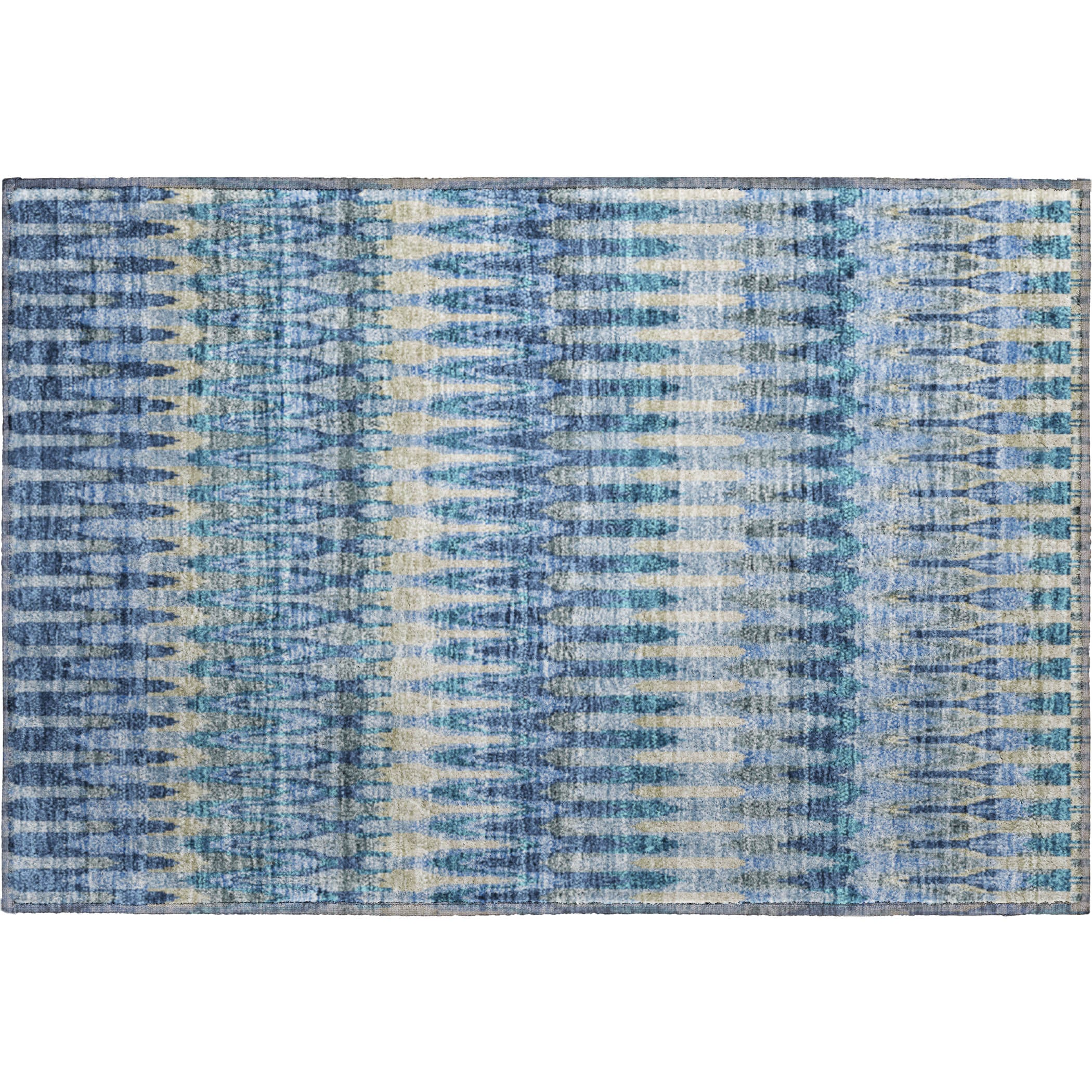 Split Machine Washable Transitional Denim Blue Rug 1'8" x 2'6" #shape_Rectangle
