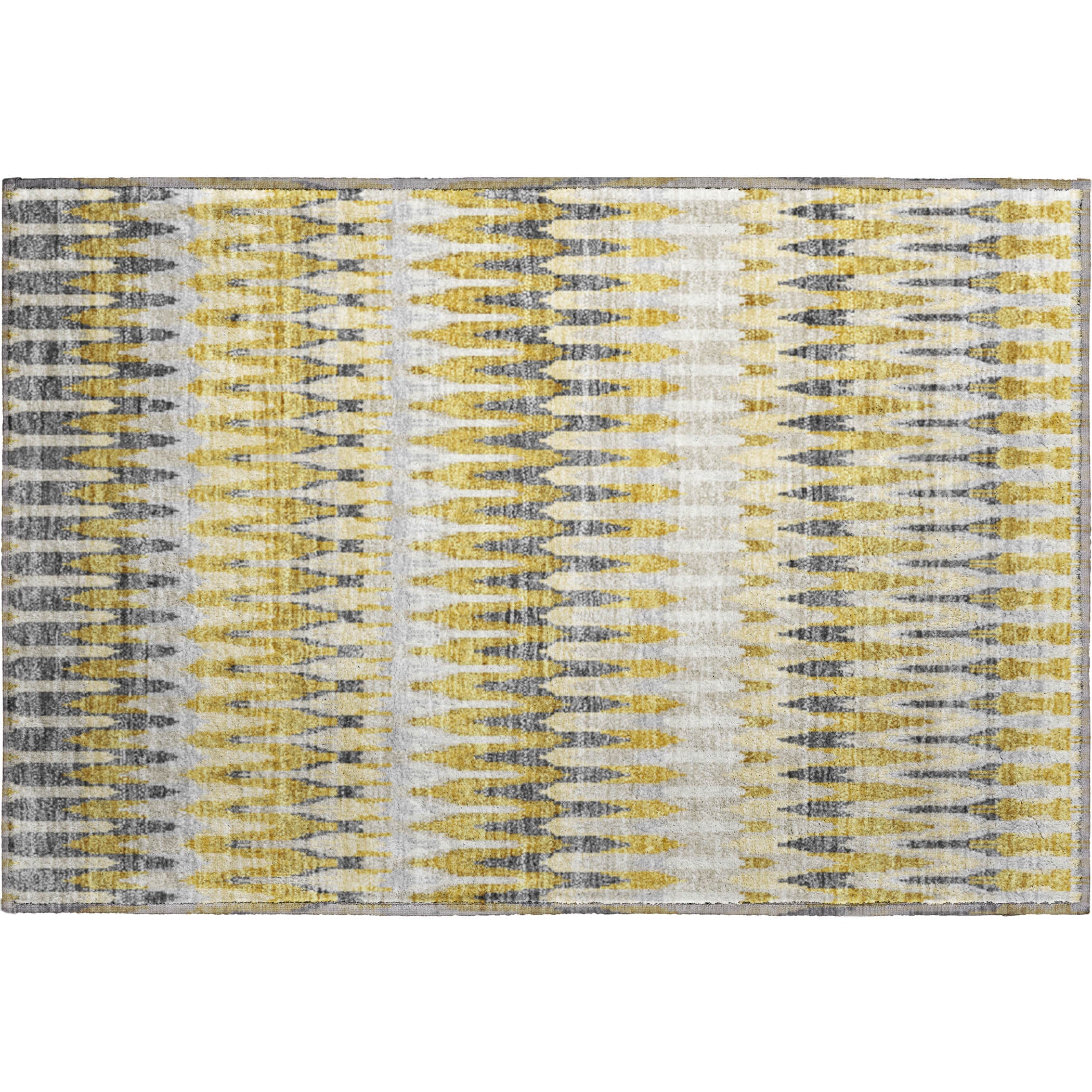 Split Machine Washable Transitional Gold Rug 1'8" x 2'6" #shape_Rectangle