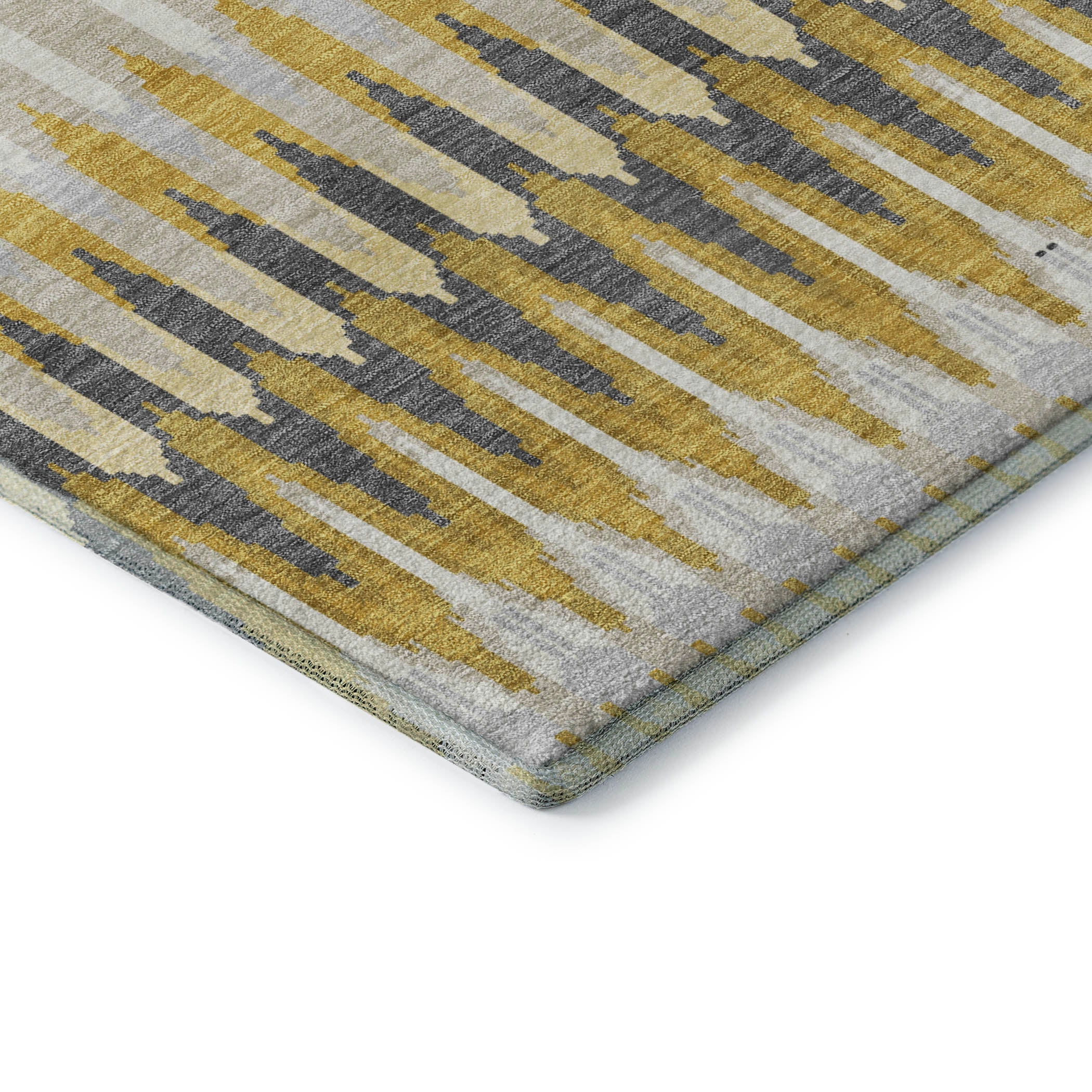 Split Machine Washable Transitional Gold Rug 1'8" x 2'6" #shape_Rectangle