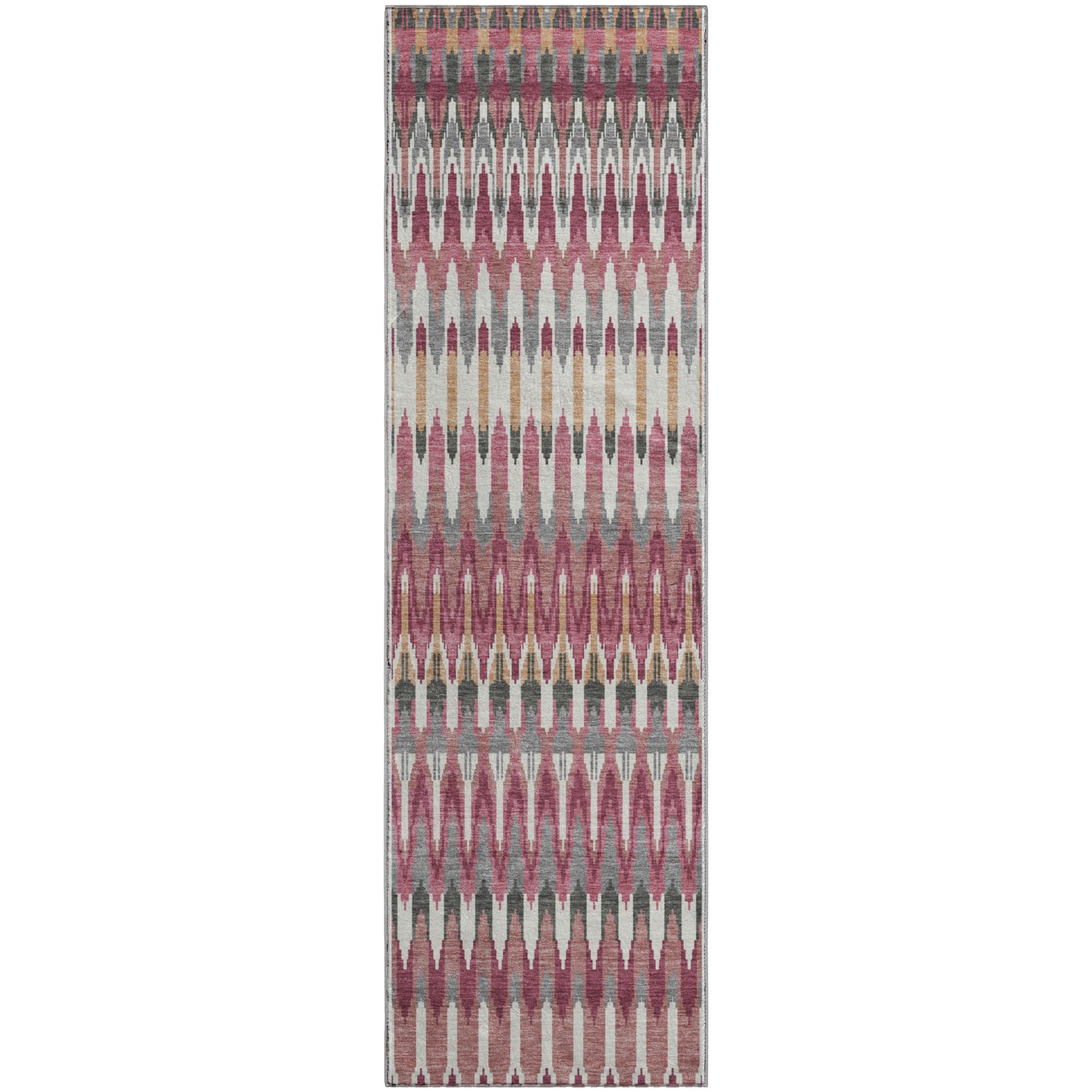 Split Machine Washable Transitional Mauve Pink Rug 2'3" x 7'6" #shape_Runner