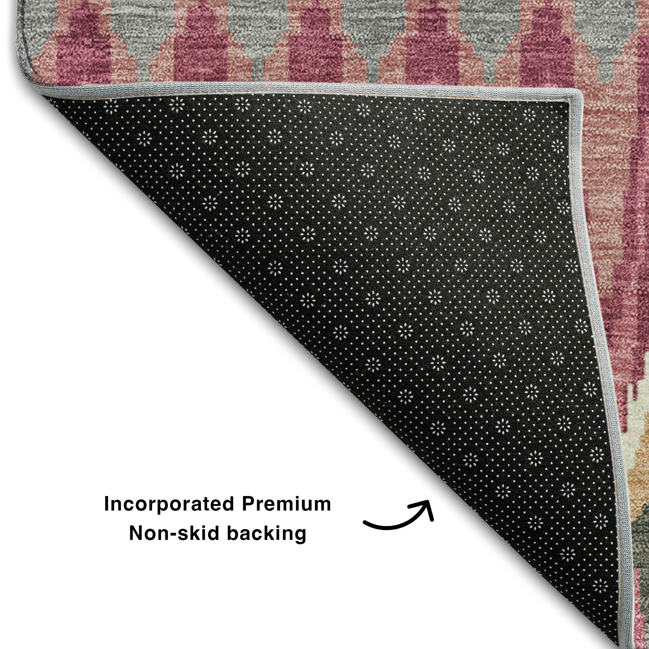 Split Machine Washable Transitional Mauve Pink Rug 1'8" x 2'6" #shape_Rectangle