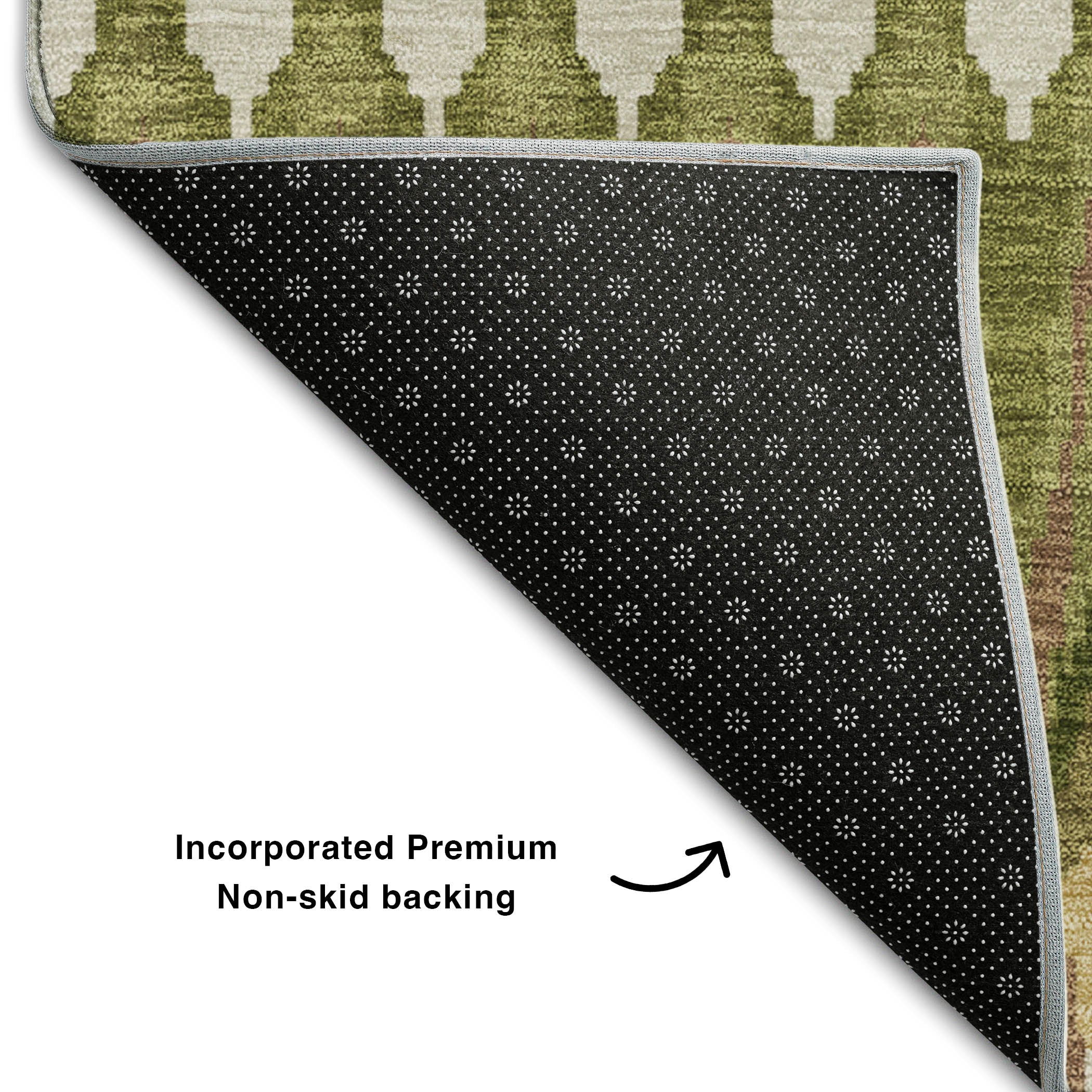 Split Machine Washable Transitional Olive Green Rug 1'8" x 2'6" #shape_Rectangle