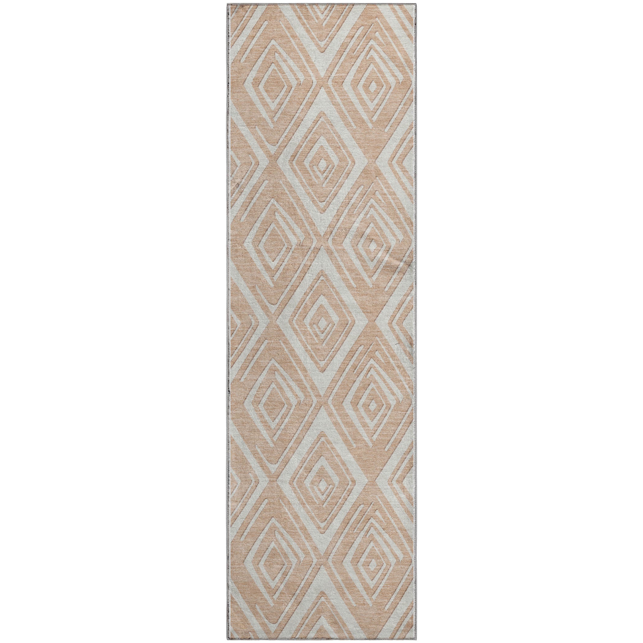 Tbilisi Machine Washable Transitional Peach Orange Rug 2'3" x 7'6" #shape_Runner