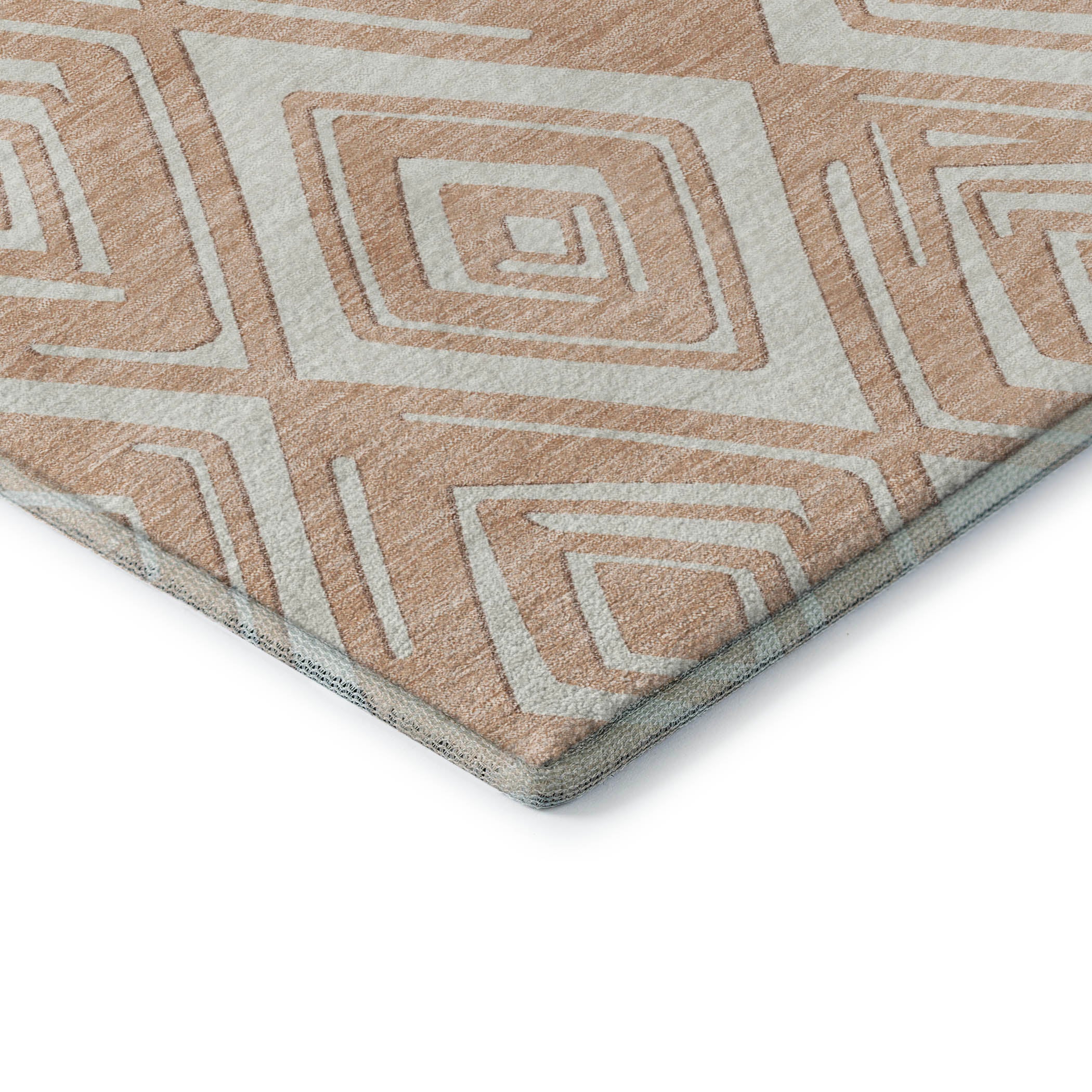 Tbilisi Machine Washable Transitional Peach Orange Rug 1'8" x 2'6" #shape_Rectangle