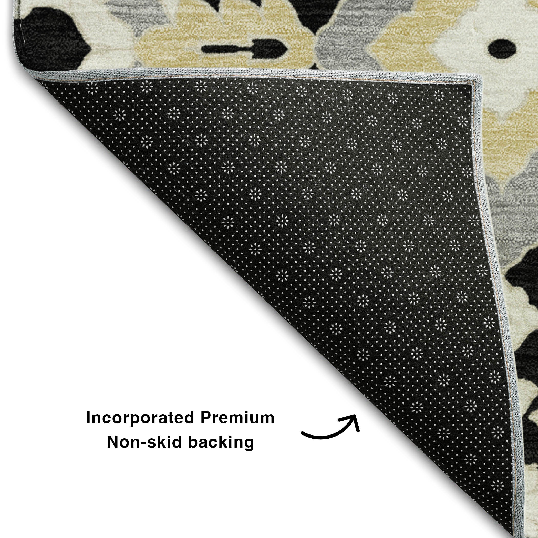 Sintra Machine Washable Transitional Black Rug 1'8" x 2'6" #shape_Rectangle