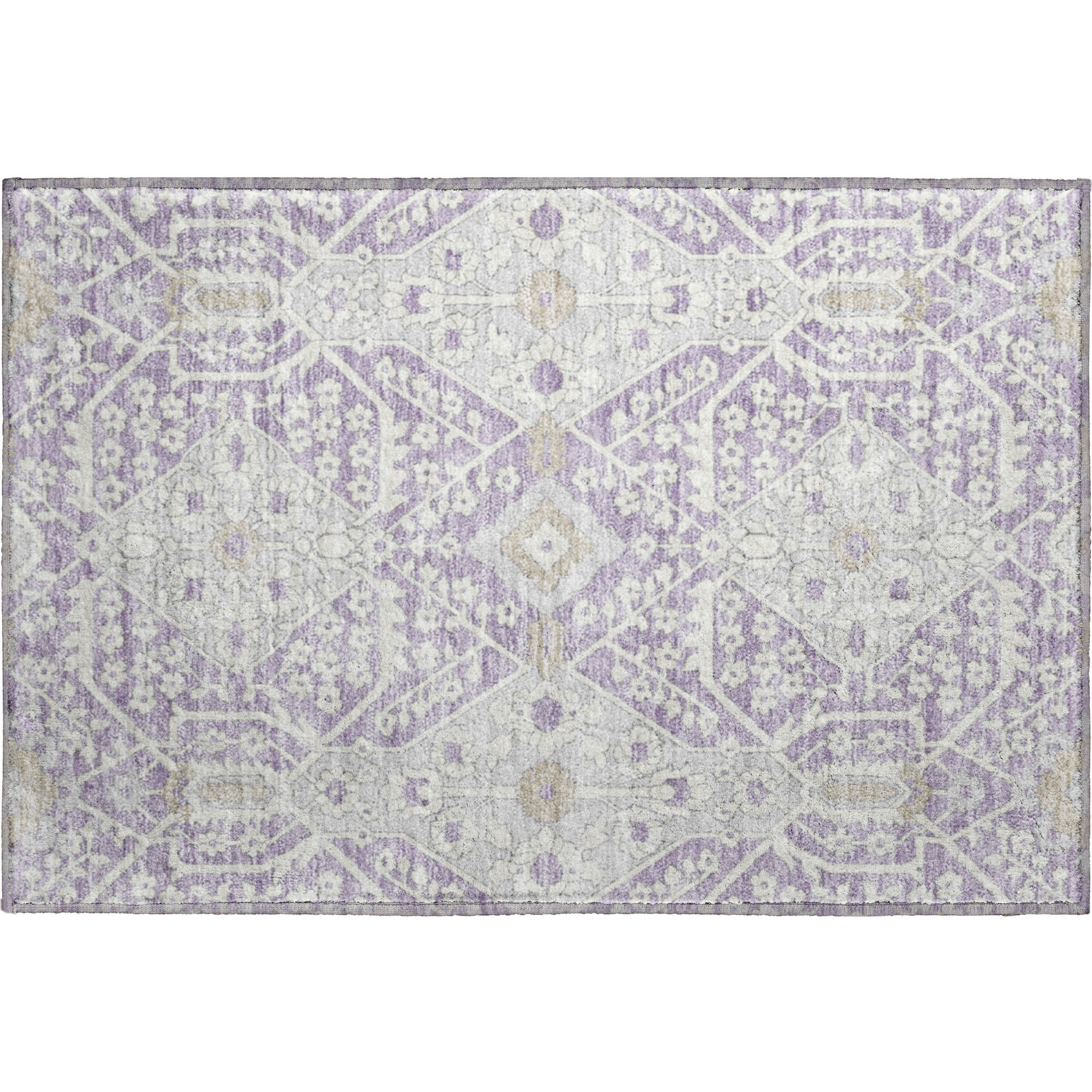Sintra Machine Washable Transitional Lavender Purple Rug 1'8" x 2'6" #shape_Rectangle