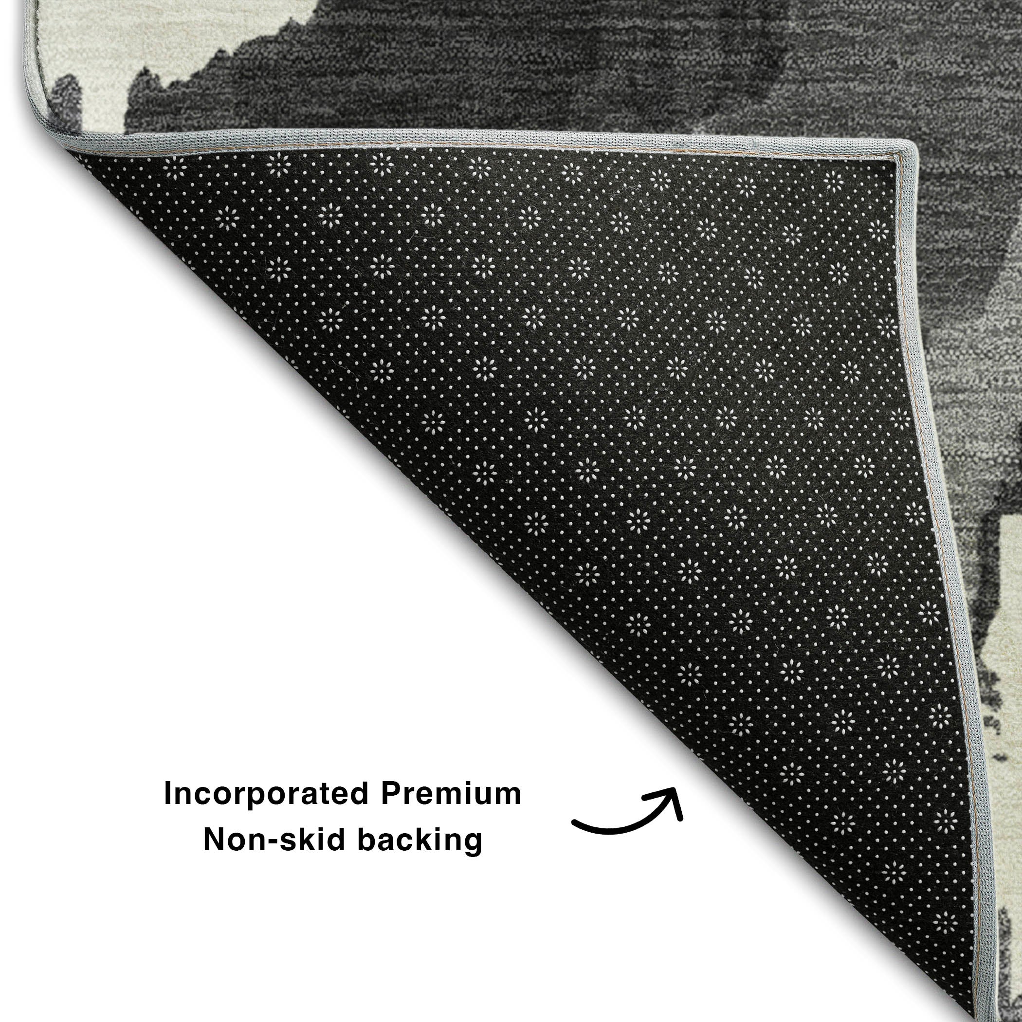 Valletta Machine Washable Transitional Black Rug 1'8" x 2'6" #shape_Rectangle
