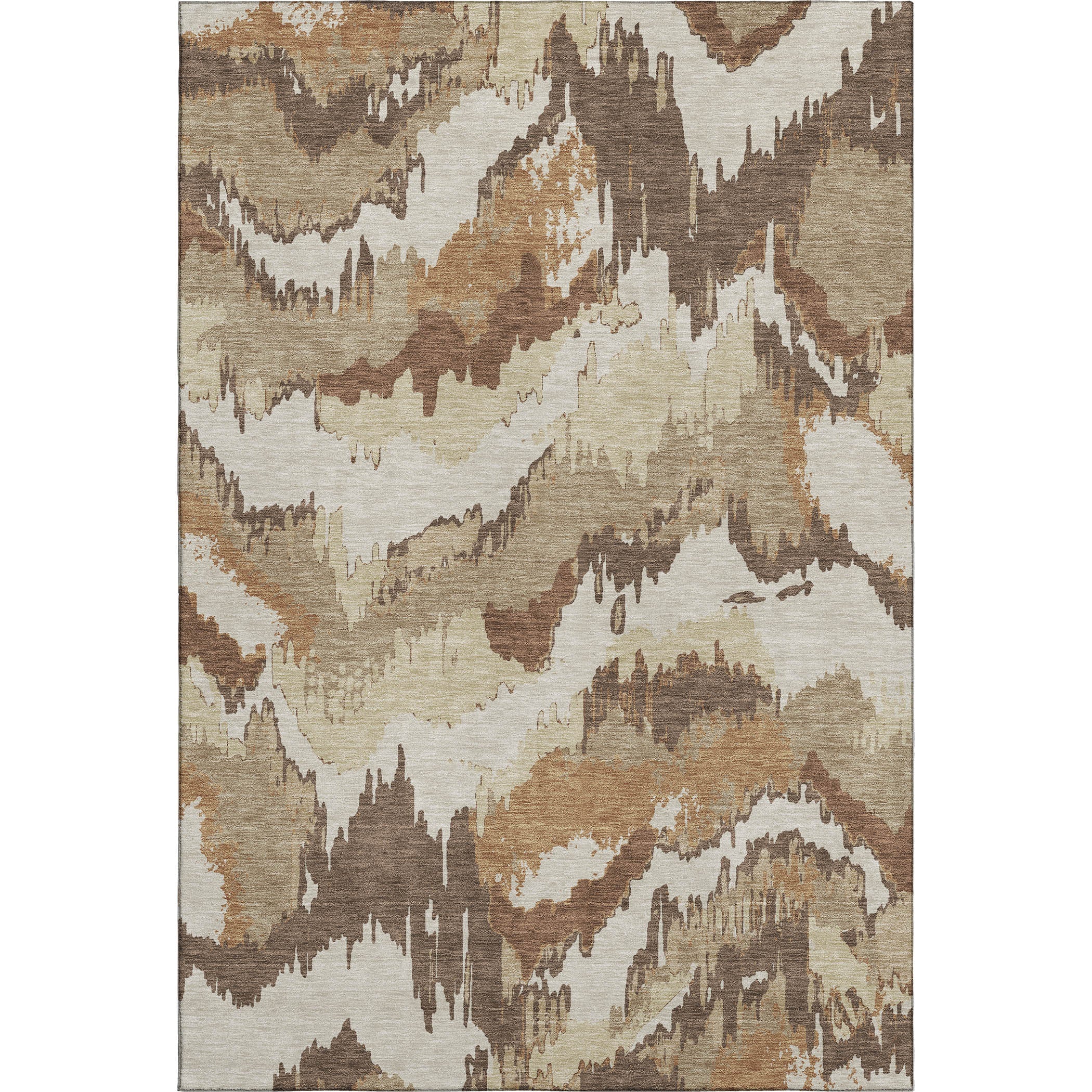 Valletta Machine Washable Transitional Chocolate Brown Rug 2'6" x 3'10" #shape_Rectangle