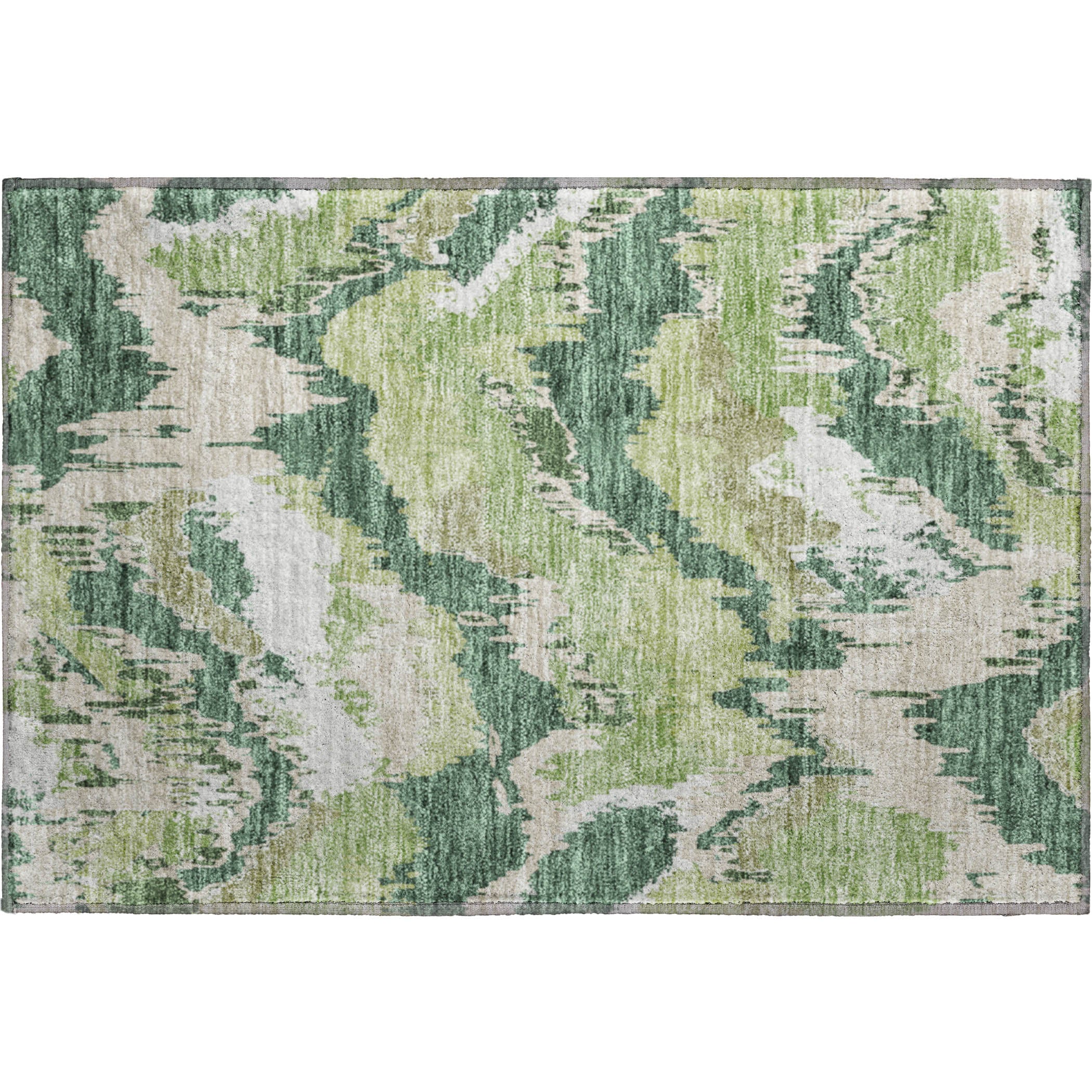 Valletta Machine Washable Transitional Green Rug 1'8" x 2'6" #shape_Rectangle