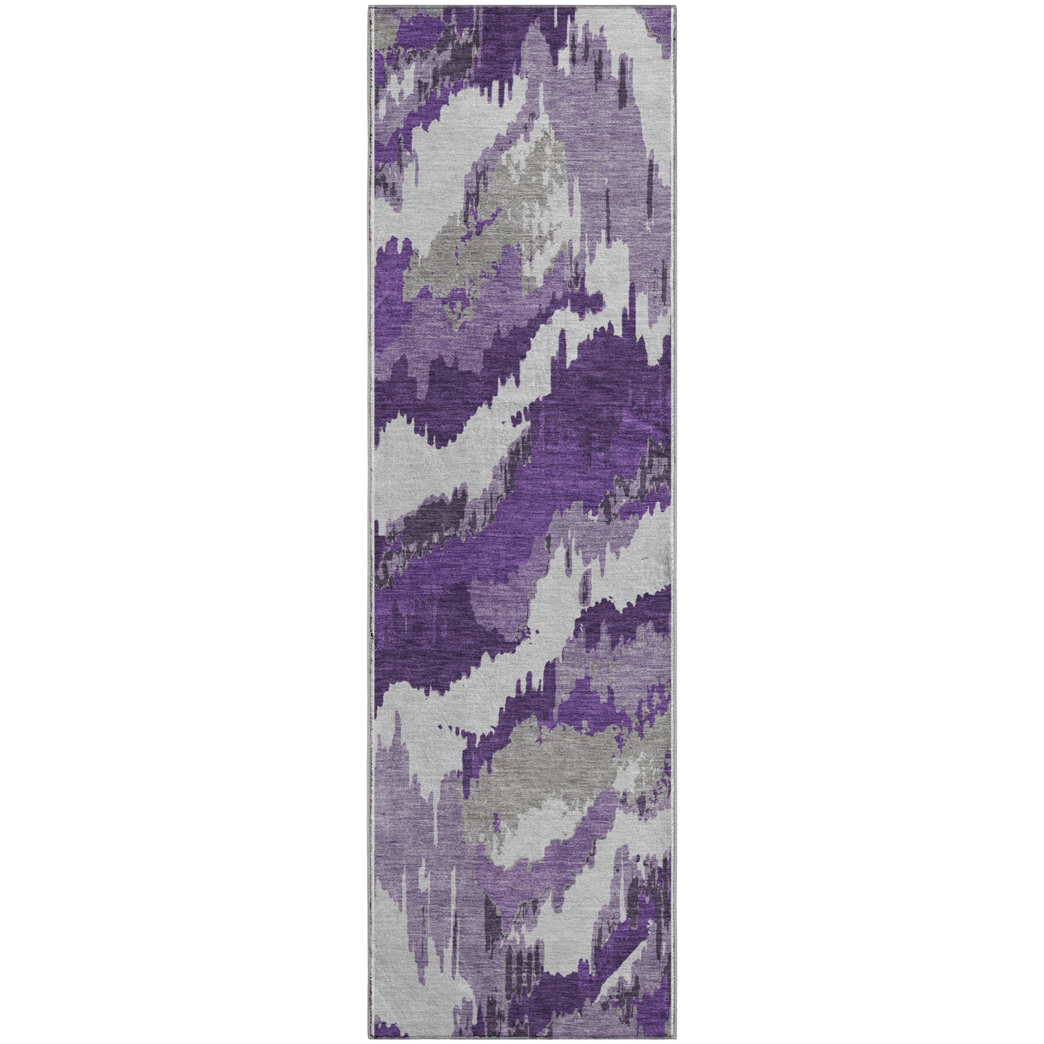 Valletta Machine Washable Transitional Purple Rug 2'3" x 7'6" #shape_Runner
