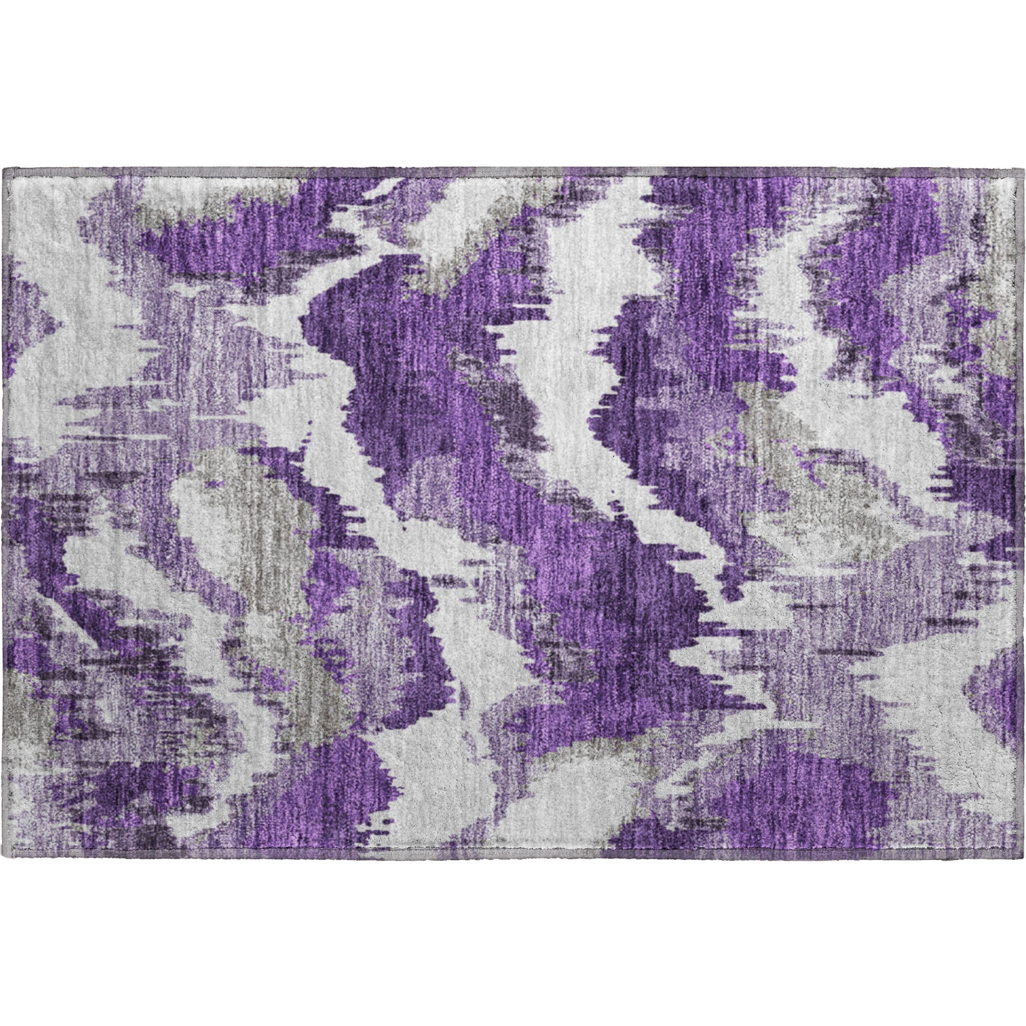 Valletta Machine Washable Transitional Purple Rug 1'8" x 2'6" #shape_Rectangle