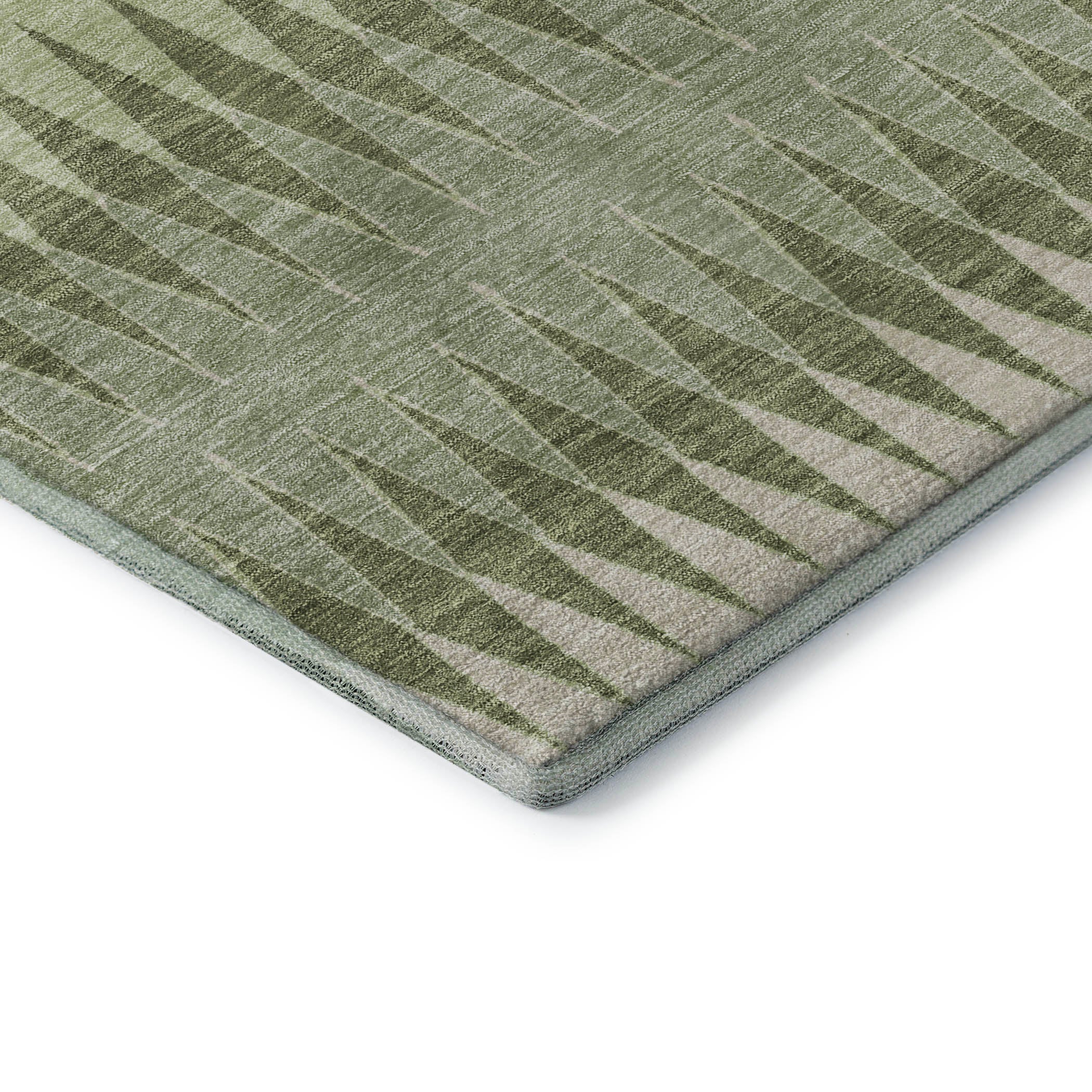 Bern Machine Washable Transitional Aloe Green Rug 1'8" x 2'6" #shape_Rectangle