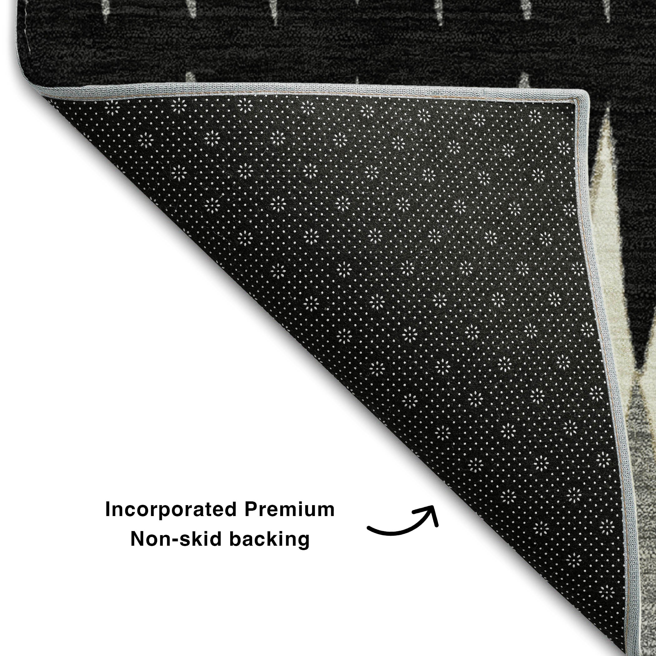 Bern Machine Washable Transitional Black Rug 1'8" x 2'6" #shape_Rectangle