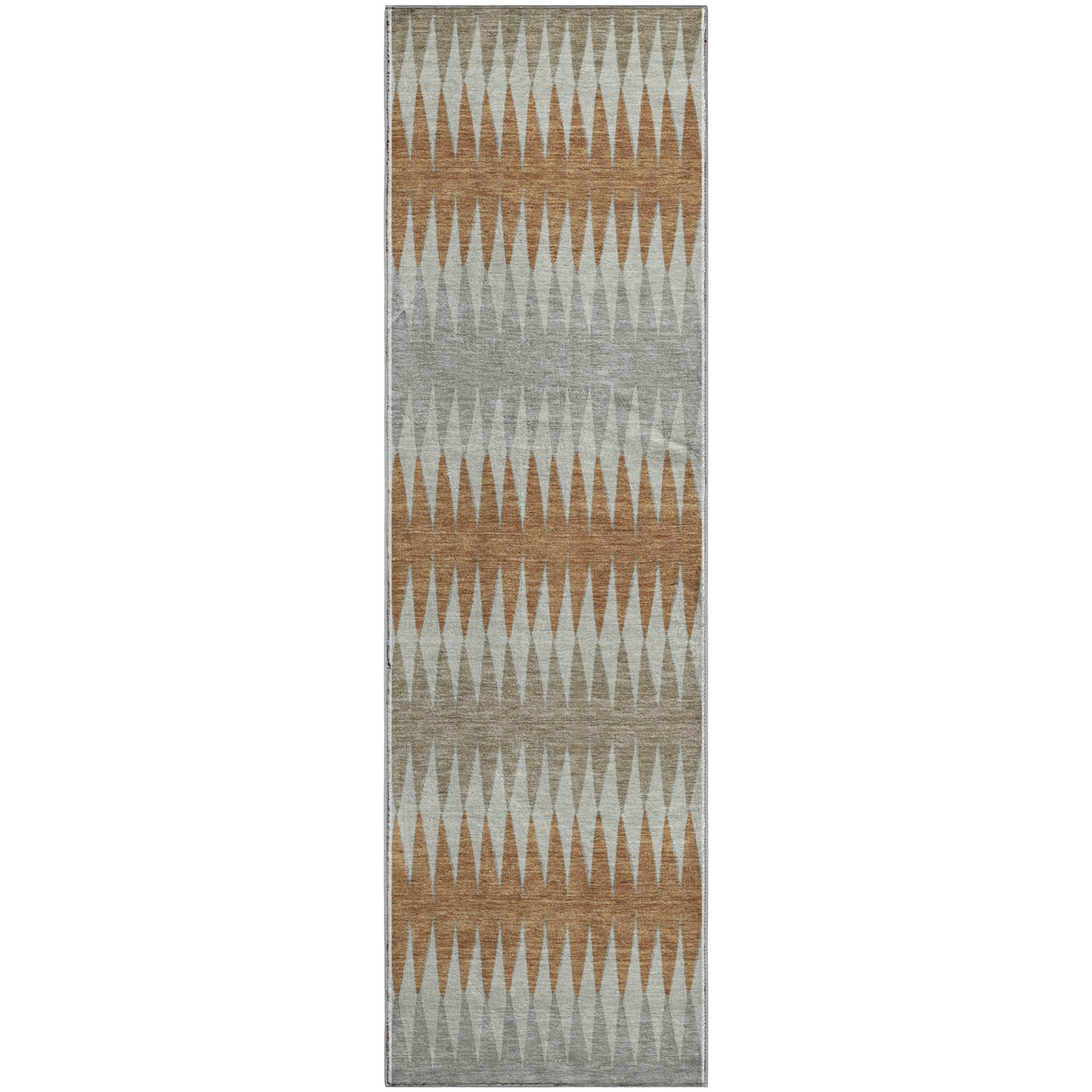 Bern Machine Washable Transitional Paprika Orange Rug 2'3" x 7'6" #shape_Runner