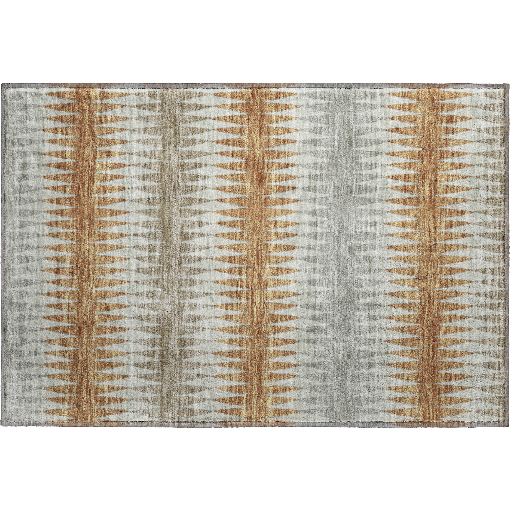 Bern Machine Washable Transitional Paprika Orange Rug 1'8" x 2'6" #shape_Rectangle