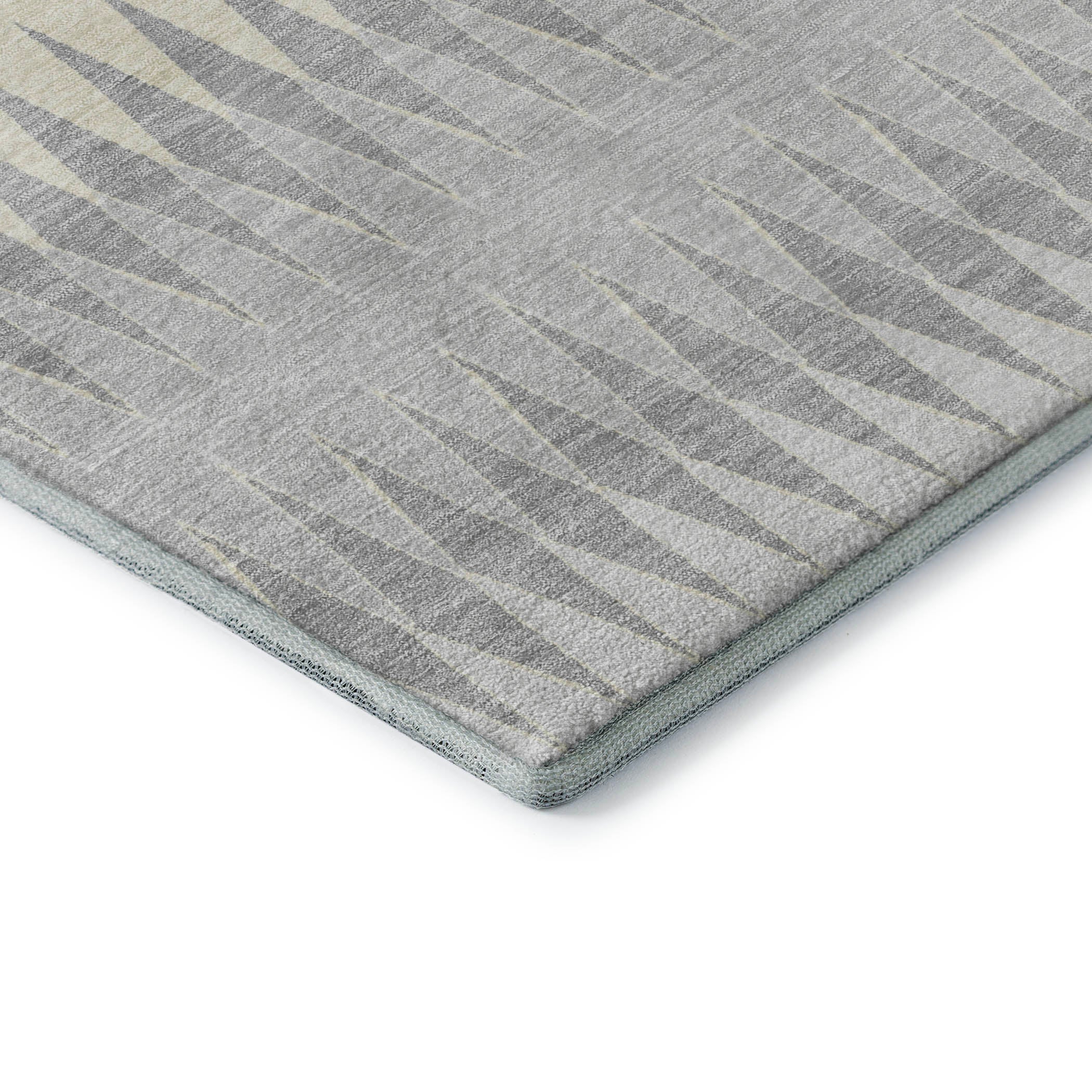 Bern Machine Washable Transitional Silver Gray Rug 1'8" x 2'6" #shape_Rectangle