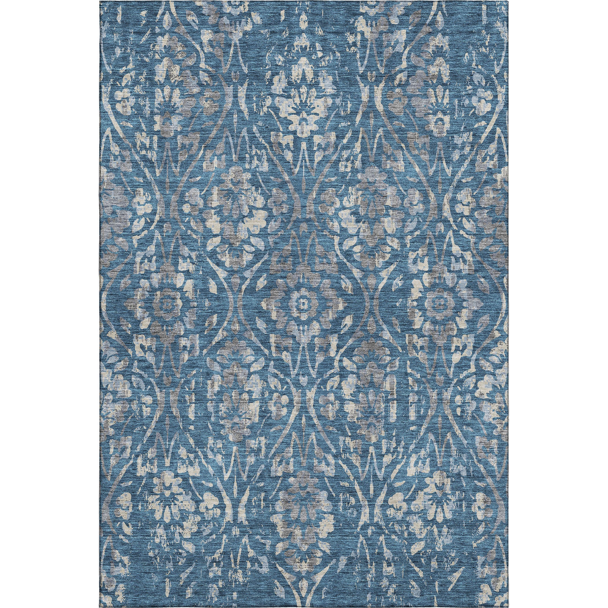 Cartagena Machine Washable Transitional Blue Rug 2'6" x 3'10" #shape_Rectangle