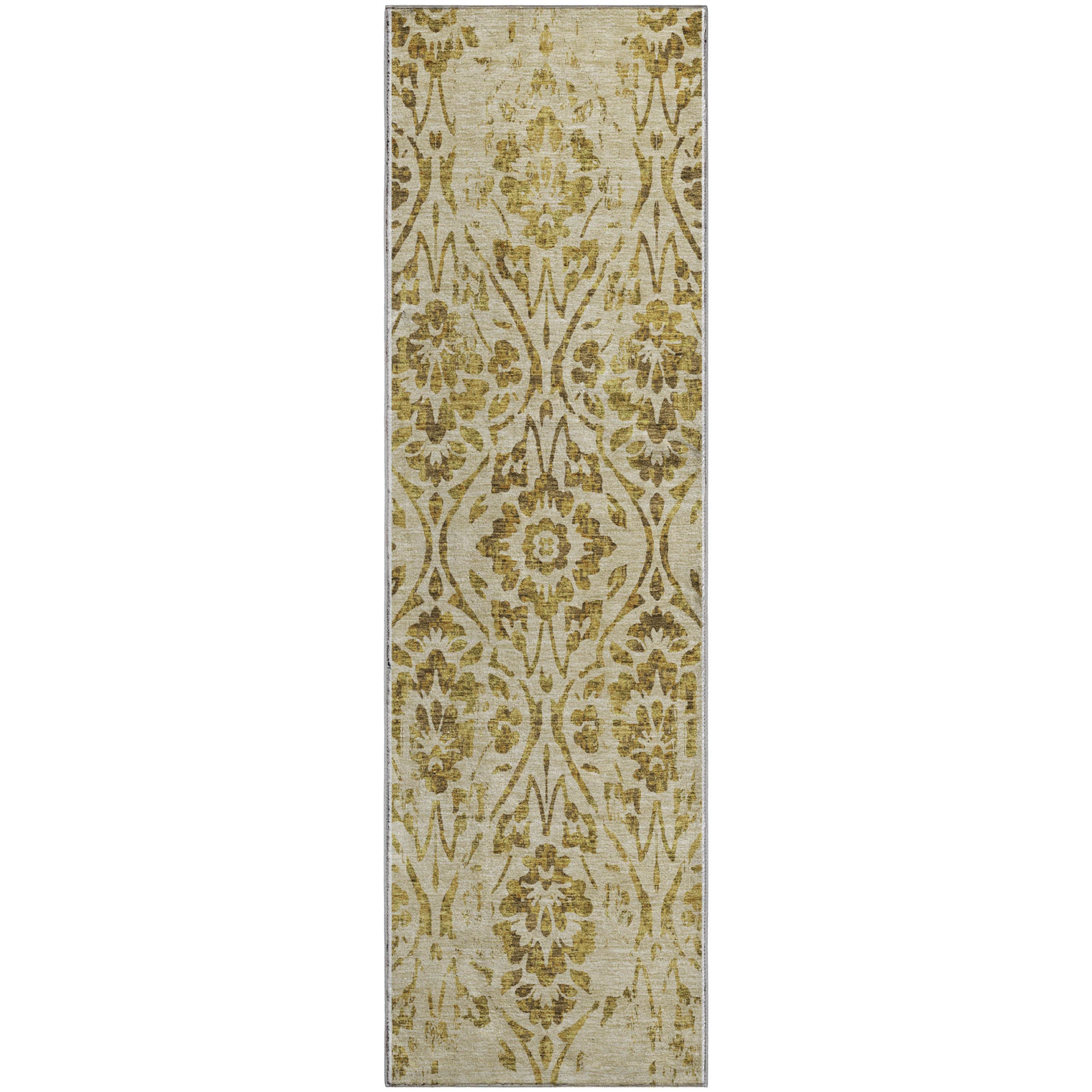 Cartagena Machine Washable Transitional Gold Rug 2'3" x 7'6" #shape_Runner